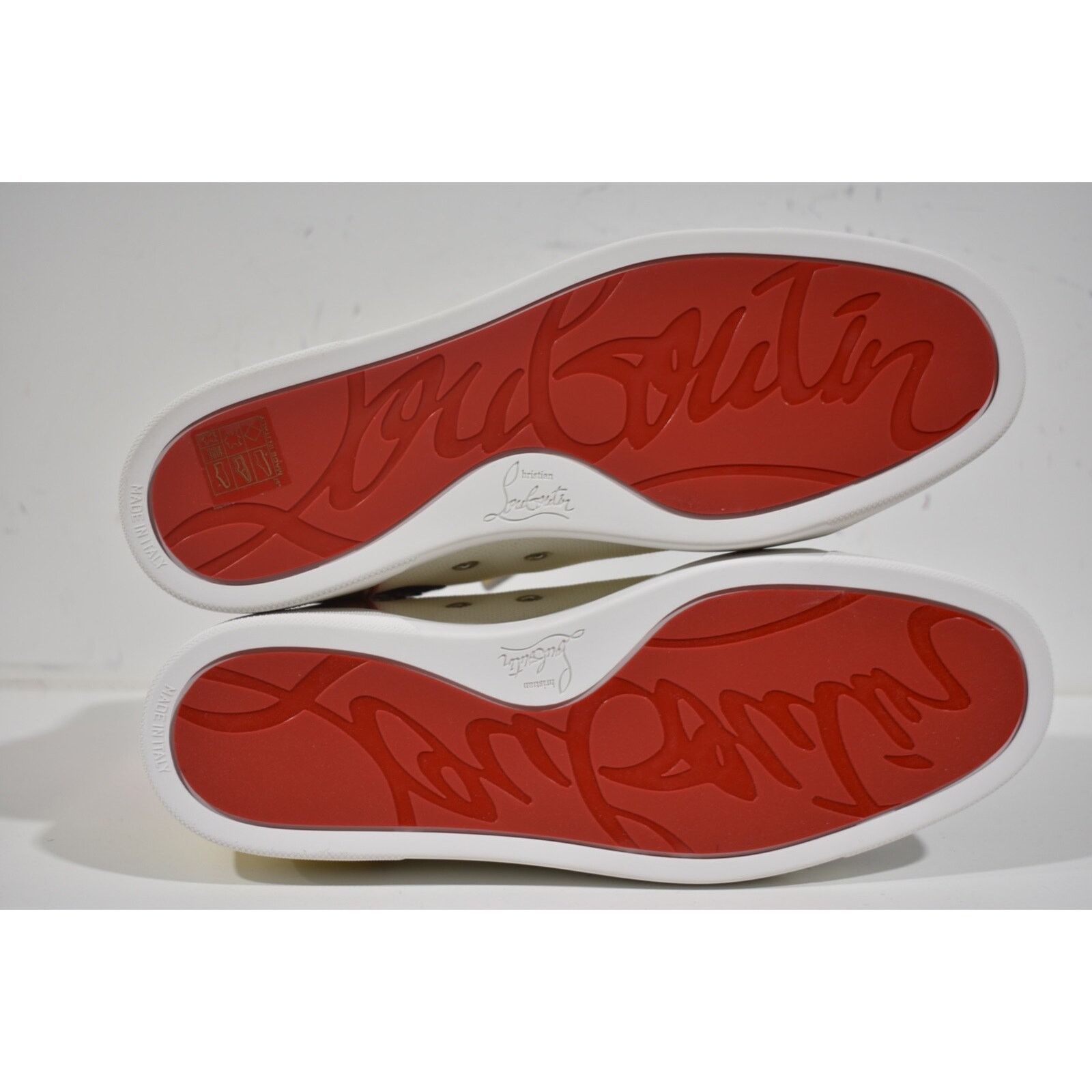 Christian Louboutin Christian Louboutin Mens Louis SB22 Flat Black White Size US 11 / EU 44 - 8 Thumbnail