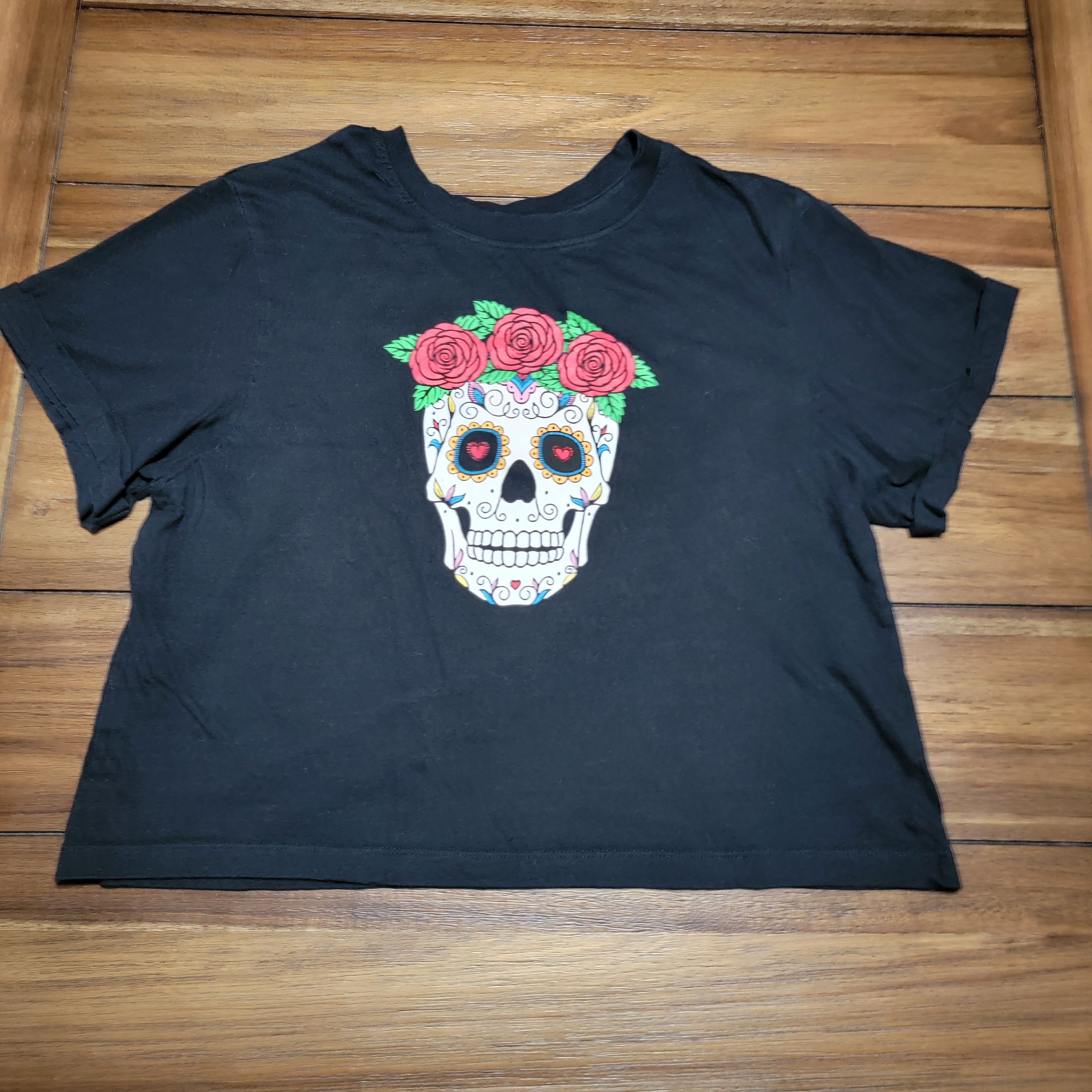 Other Vibe N' SS Crop Tee Sugar Skull & Roses - Size Junior Large Size L / US 10 / IT 46 - 1 Thumbnail