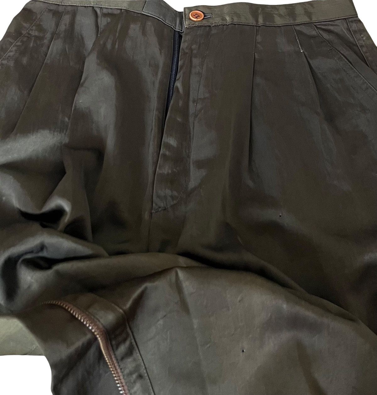 Issey Miyake Vintage issey miyake side zipper olive flight trousers Size US 27 - 4 Thumbnail