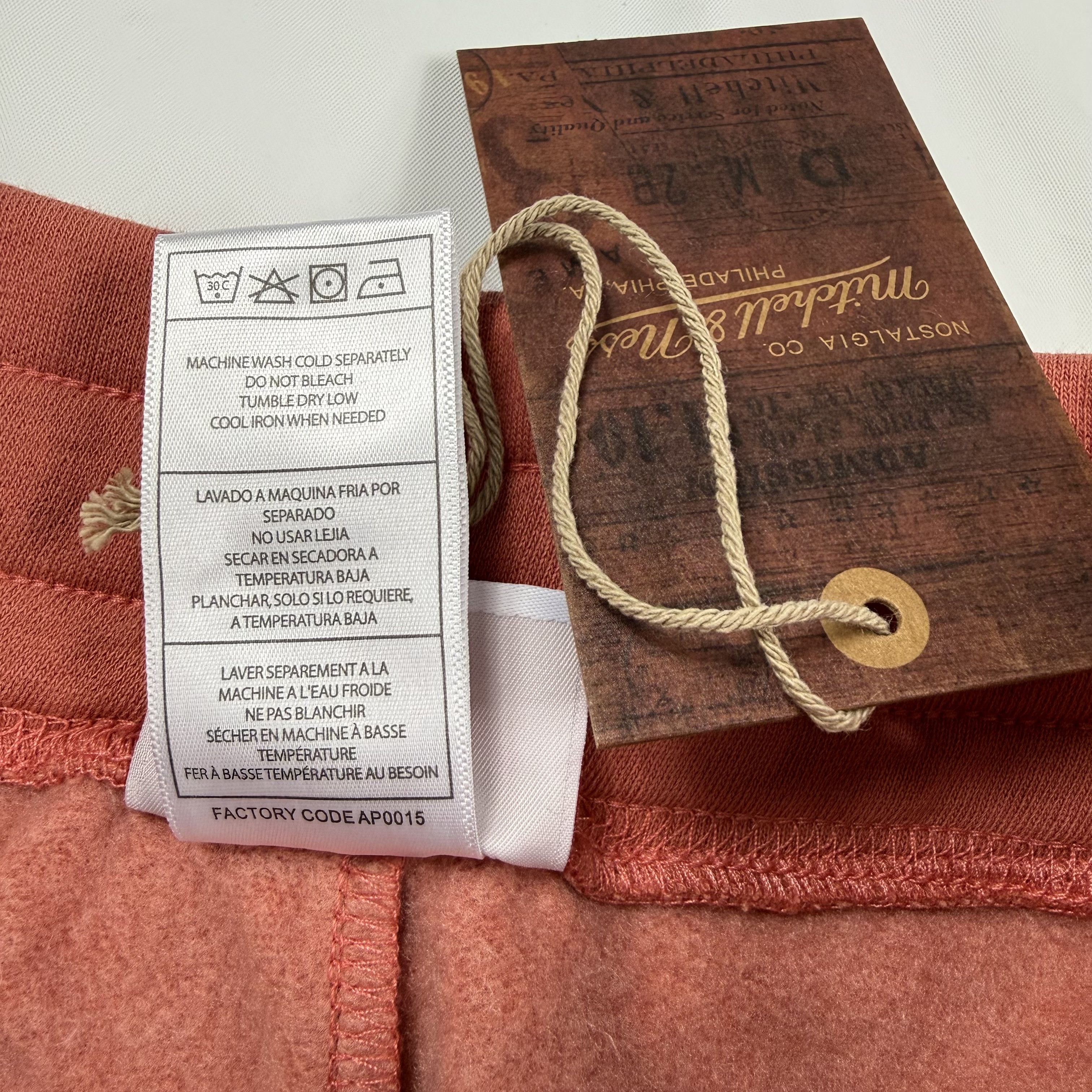 Mitchell & Ness Mitchell & Ness Fleece Shorts Rust Terracotta Drawstring Size 29" - 6 Thumbnail