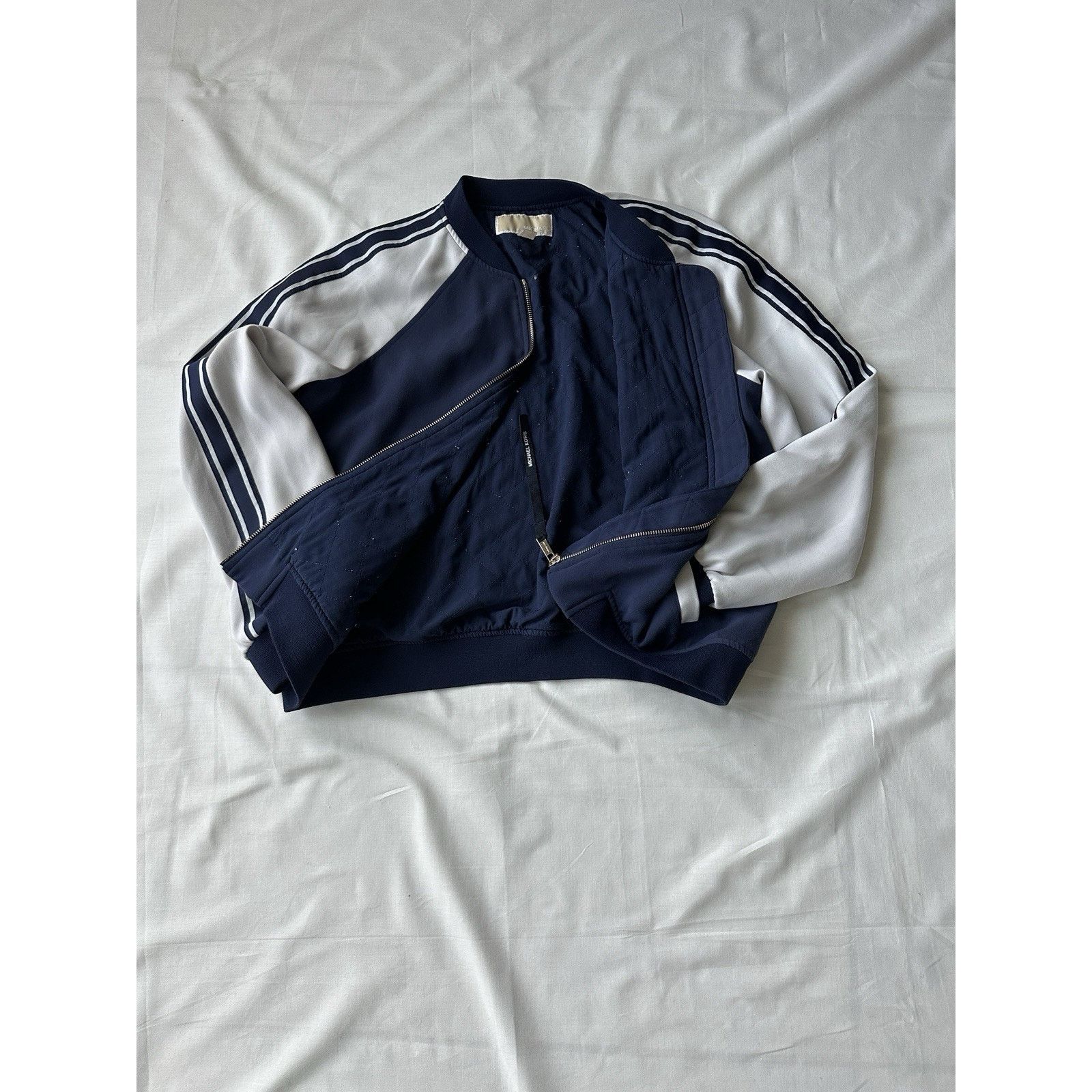 Michael Kors MICHAEL KORS M Women's Navy Blue Velour GoldZip Track Jacket Size M / US 6-8 / IT 42-44 - 1 Thumbnail