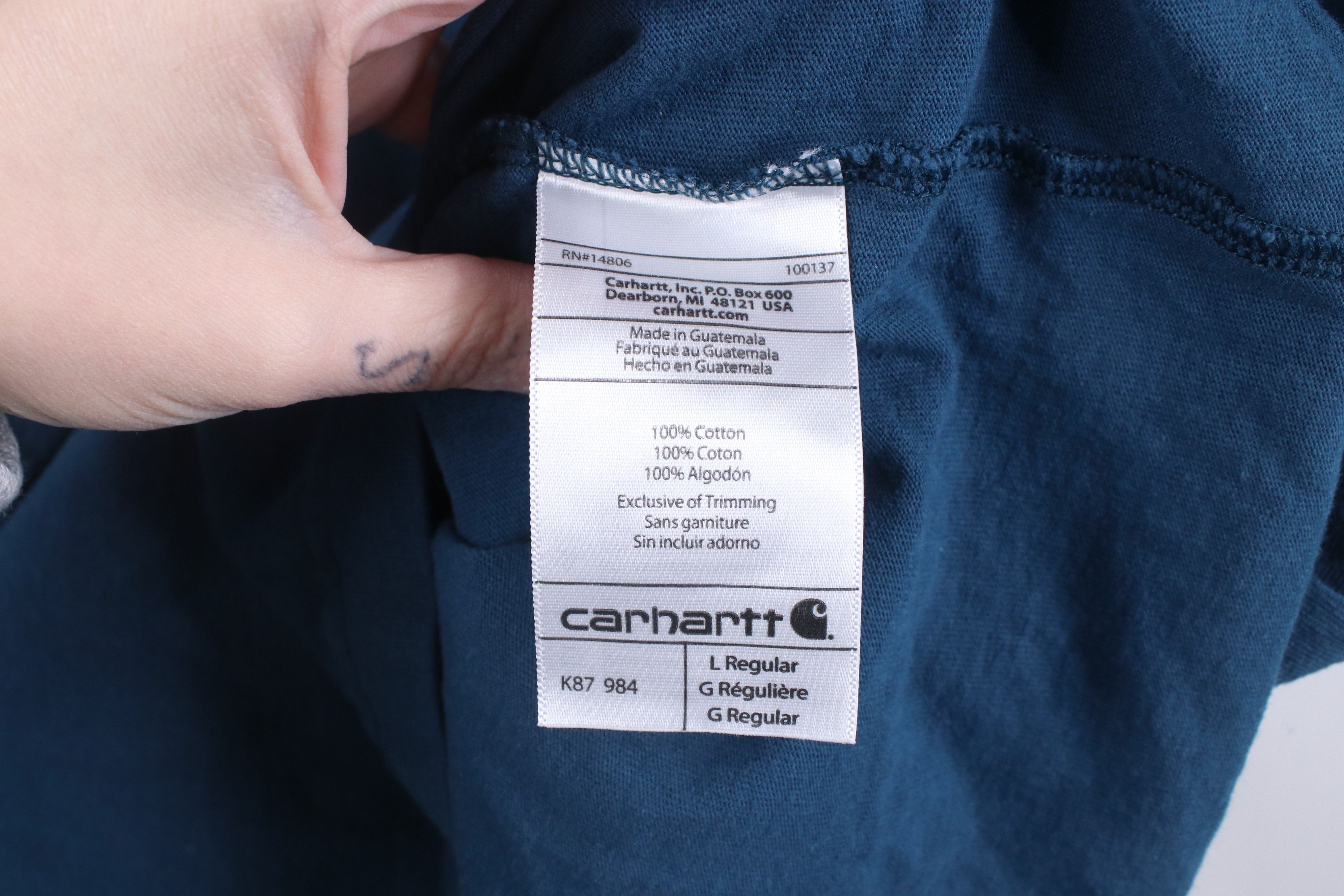 Carhartt Vintage Y2K Carhartt Original Fit Pocket T-Shirt Blue Cotton Size US L / EU 52-54 / 3 - 11 Thumbnail