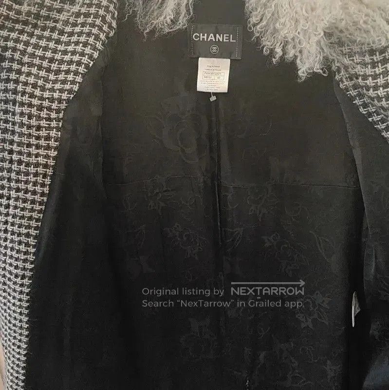 Chanel Chanel Black Wool Logo Plaid Mid-Length Coat . Size M / US 6-8 / IT 42-44 - 4 Thumbnail