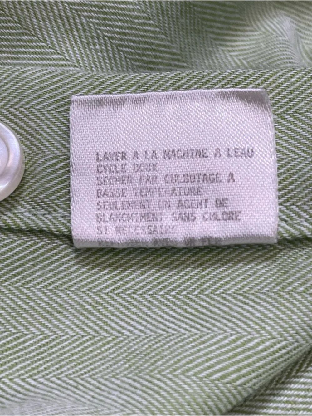 Christian Dior Monsieur Vintage Christian Dior Monsieur Green Herringbone Shirt Size XL / US 12-14 / IT 48-50 - 6 Thumbnail