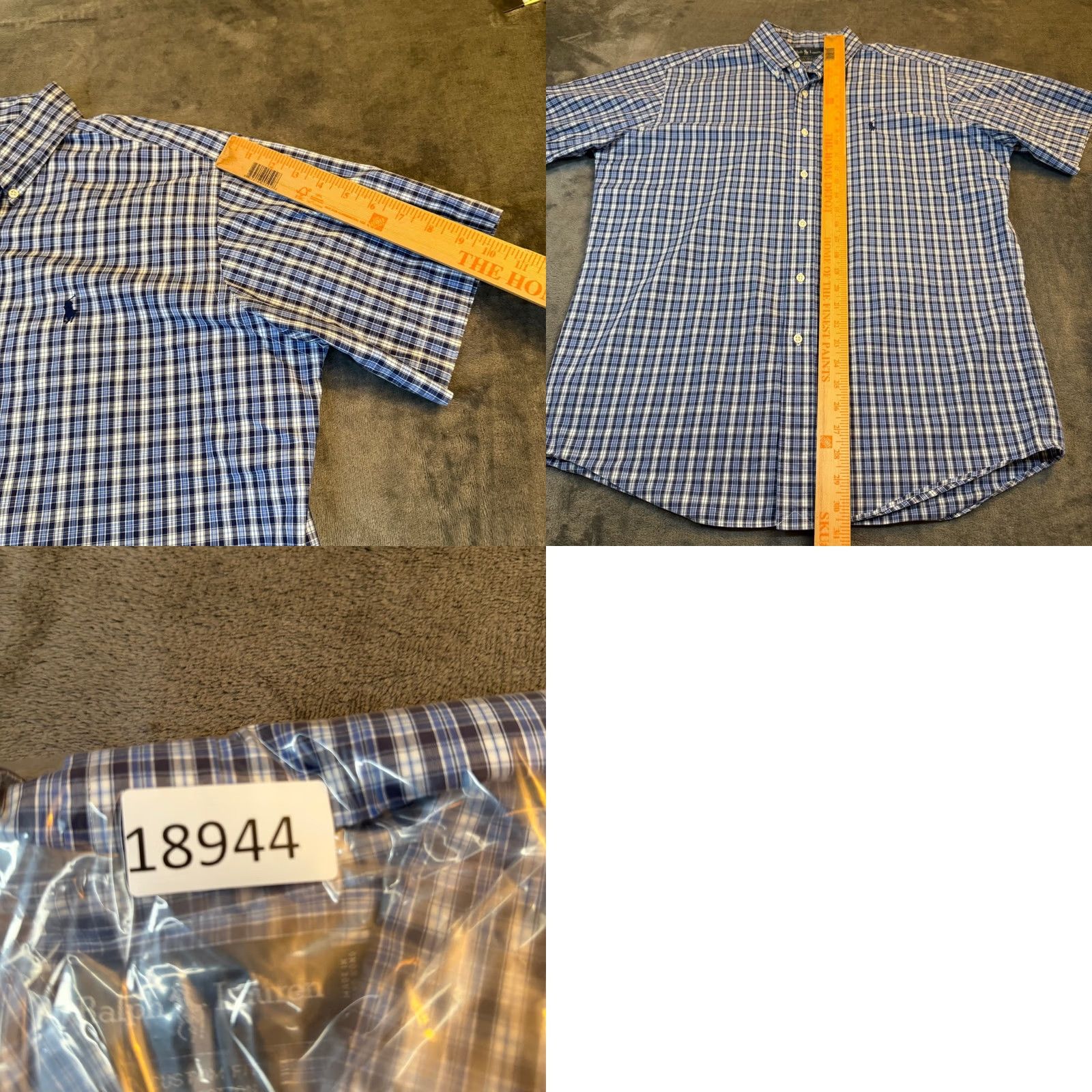 Ralph Lauren Ralph Lauren Button-Up Shirt Mens Large Blue Plaid Short Sleeve Custom Fit Button-Down Collar Embroidered Pony Logo Regular Fit Casual Business Size US L / EU 52-54 / 3 - 8 Thumbnail
