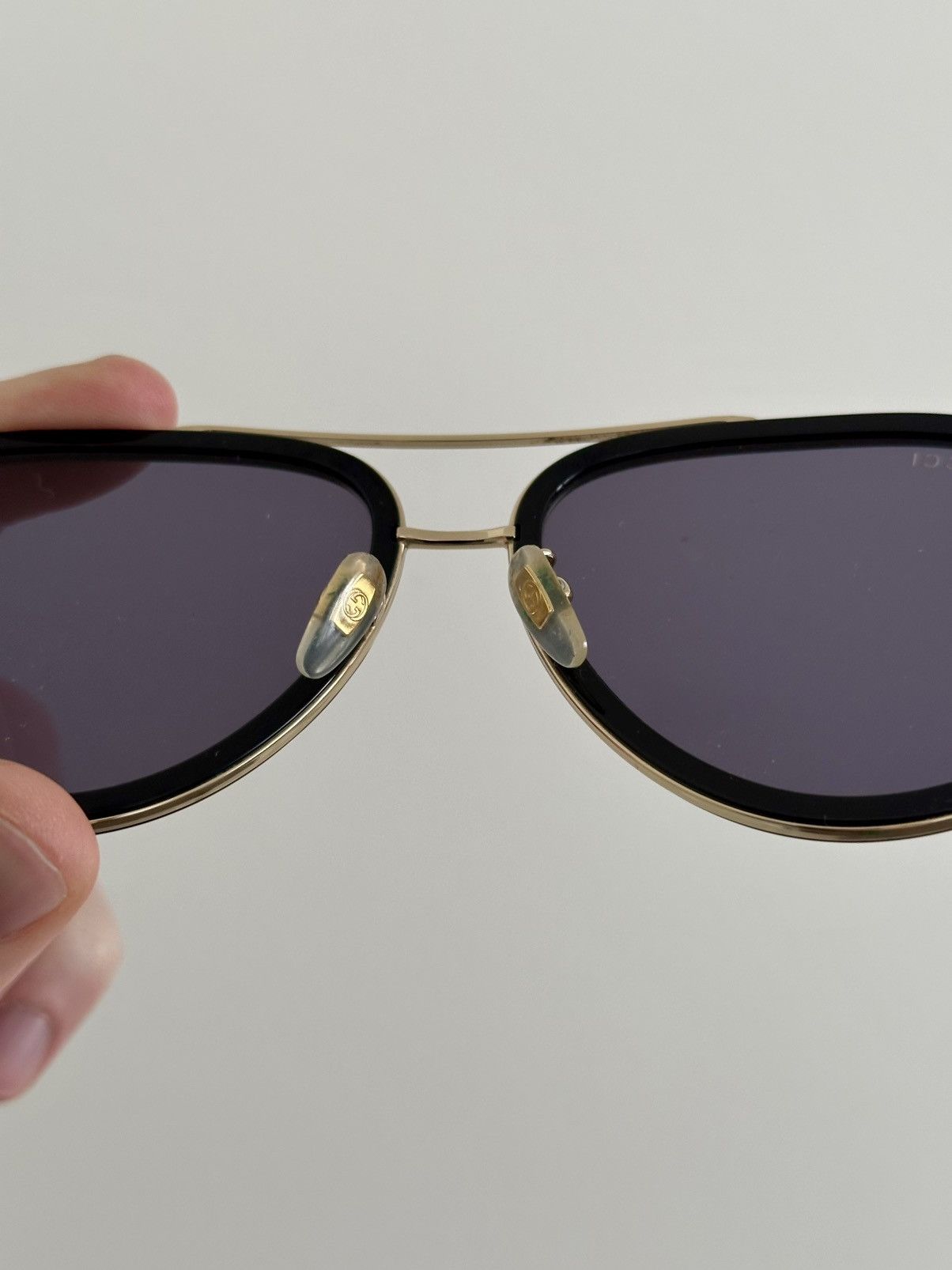 Gucci Gucci Aviator Pilot Sunglasses Gold Black 57mm Size ONE SIZE - 10 Thumbnail