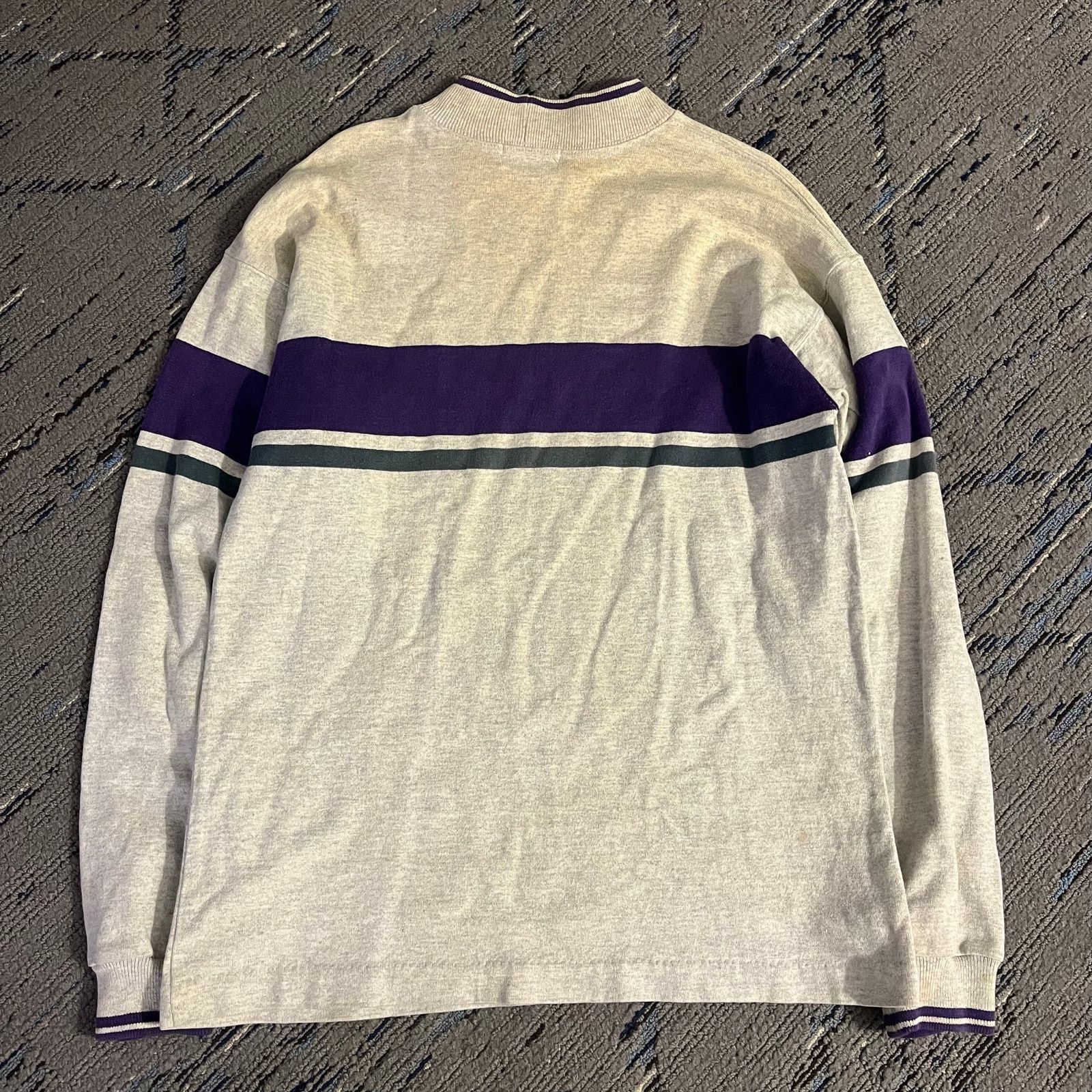 L.L. Bean Vintage L.L.Bean Purple/Green/Grey Striped Crewneck Medium Size US M / EU 48-50 / 2 - 2 Thumbnail