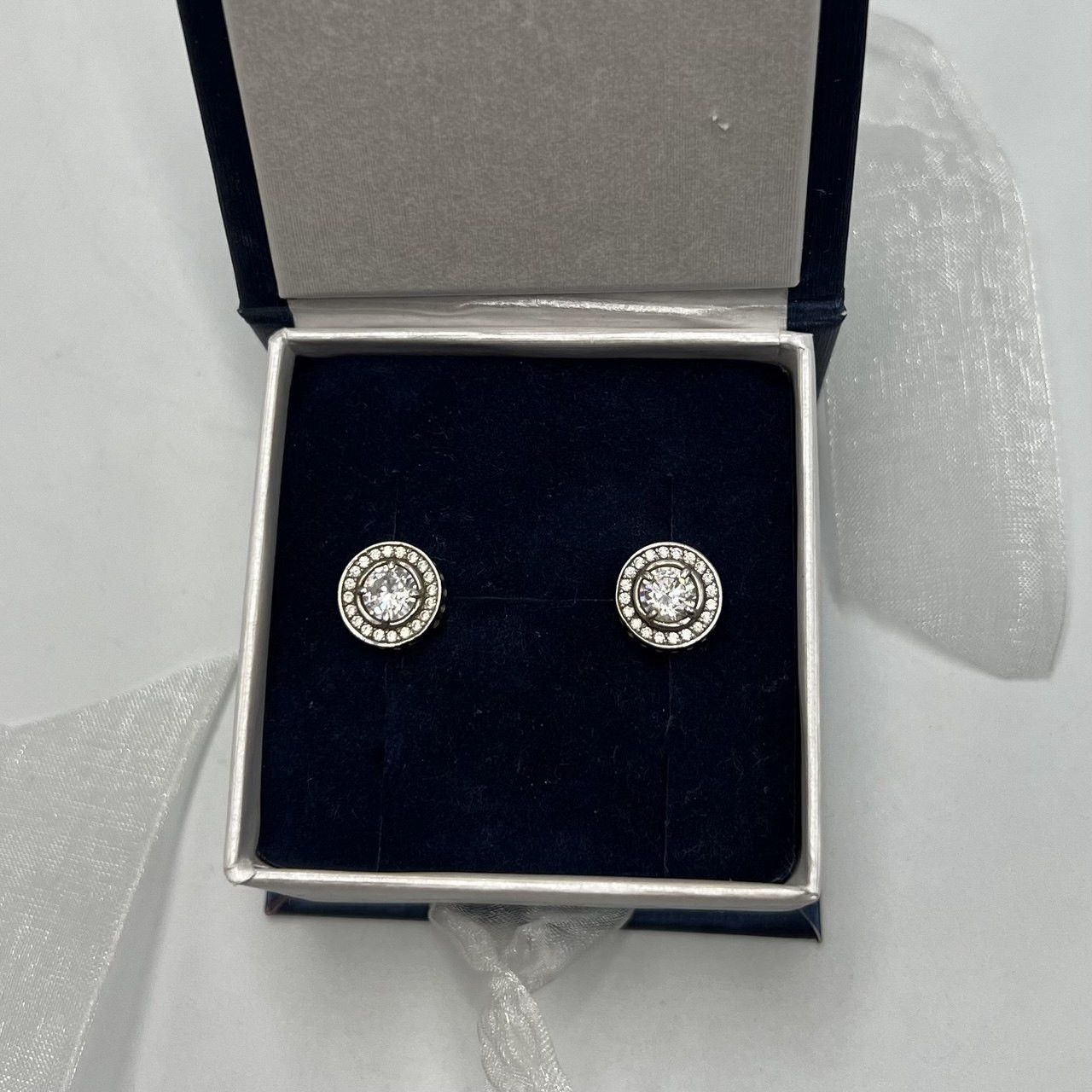 Jewelry x Vintage Stud Ear Earrings Sterling Silver 925 Signed 4.3 Gr, Women's
