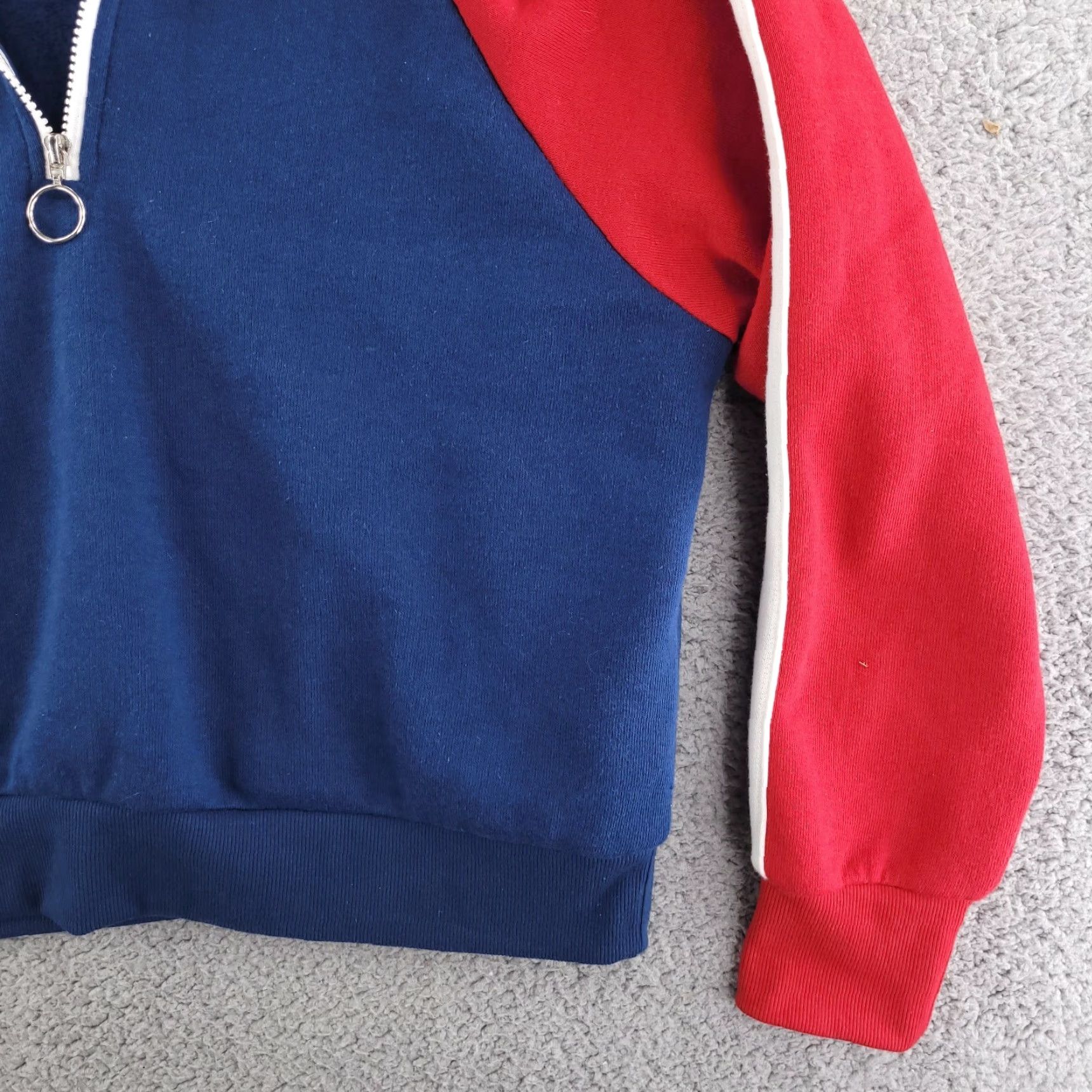 Forever 21 FOREVER 21 Sweater Womens Large Colorblock 1/4 Zip Red Blue Retro Pullover Adult Womens 90s Style Size L / US 10 / IT 46 - 4 Thumbnail