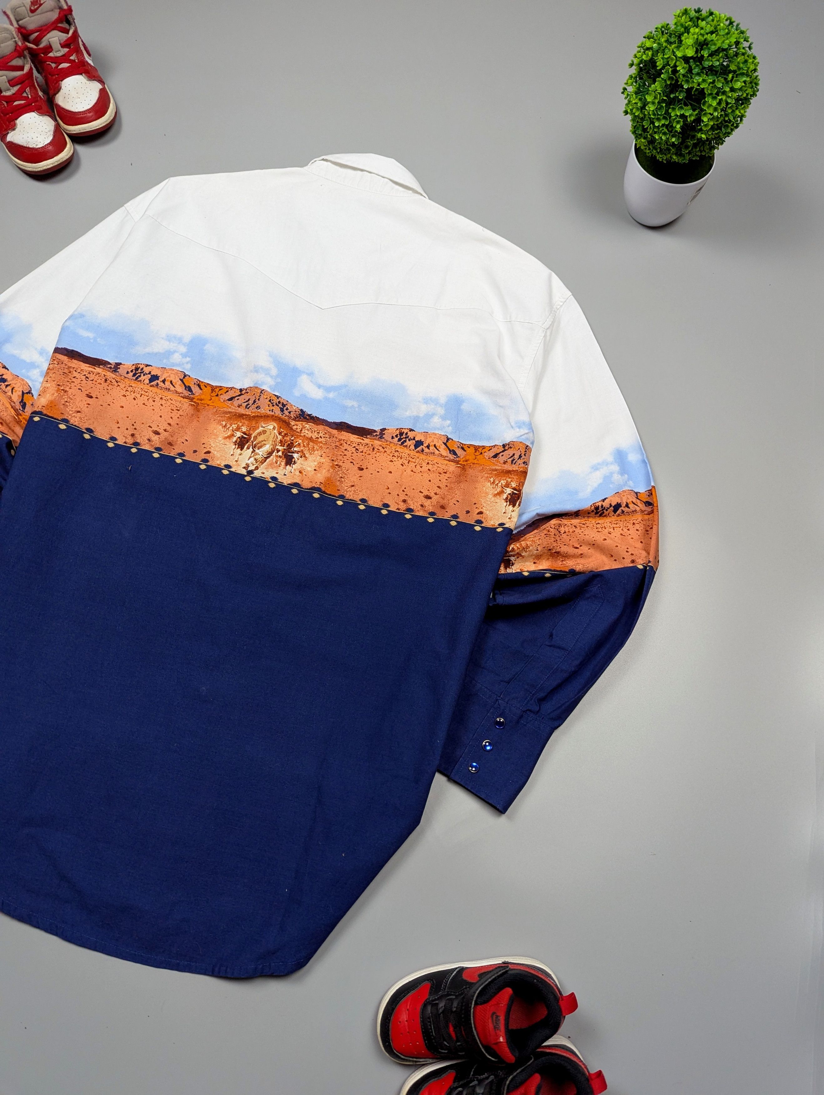 Vintage × Wrangler WRANGLER Vintage Mens Western American Shirt With Buffaloes Size US XL / EU 56 / 4 - 11 Thumbnail