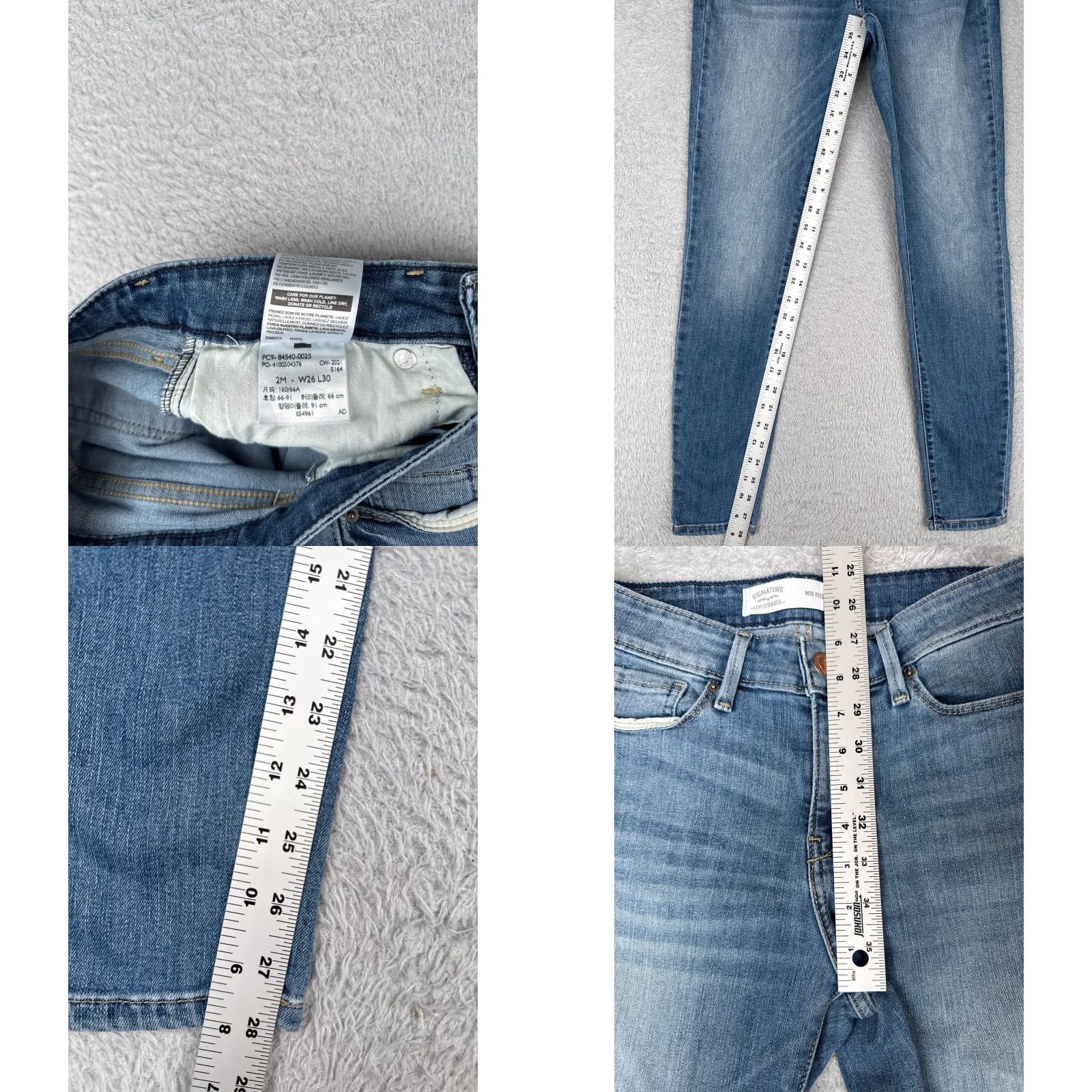 Levi's Levis Jeans Women 26 Blue Denim Mid Rise Skinny Signature Cotton Blend 26x28 Size 26" / US 2 / IT 38 - 8 Thumbnail