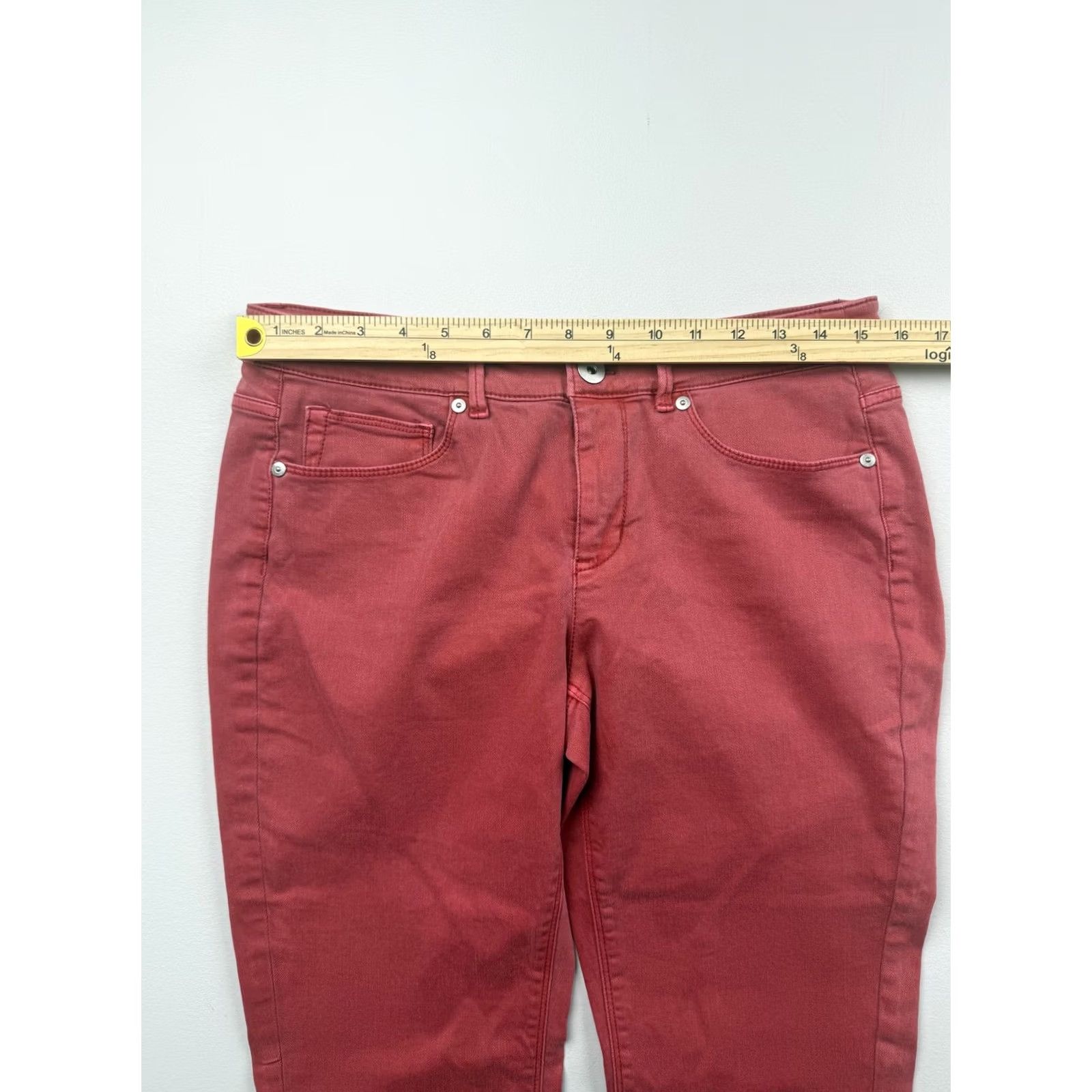 J. Jill J. Jill Womens 8P Red Cropped Jeans Cotton Blend Denim Pants Size 30" / US 8 / IT 44 - 7 Thumbnail