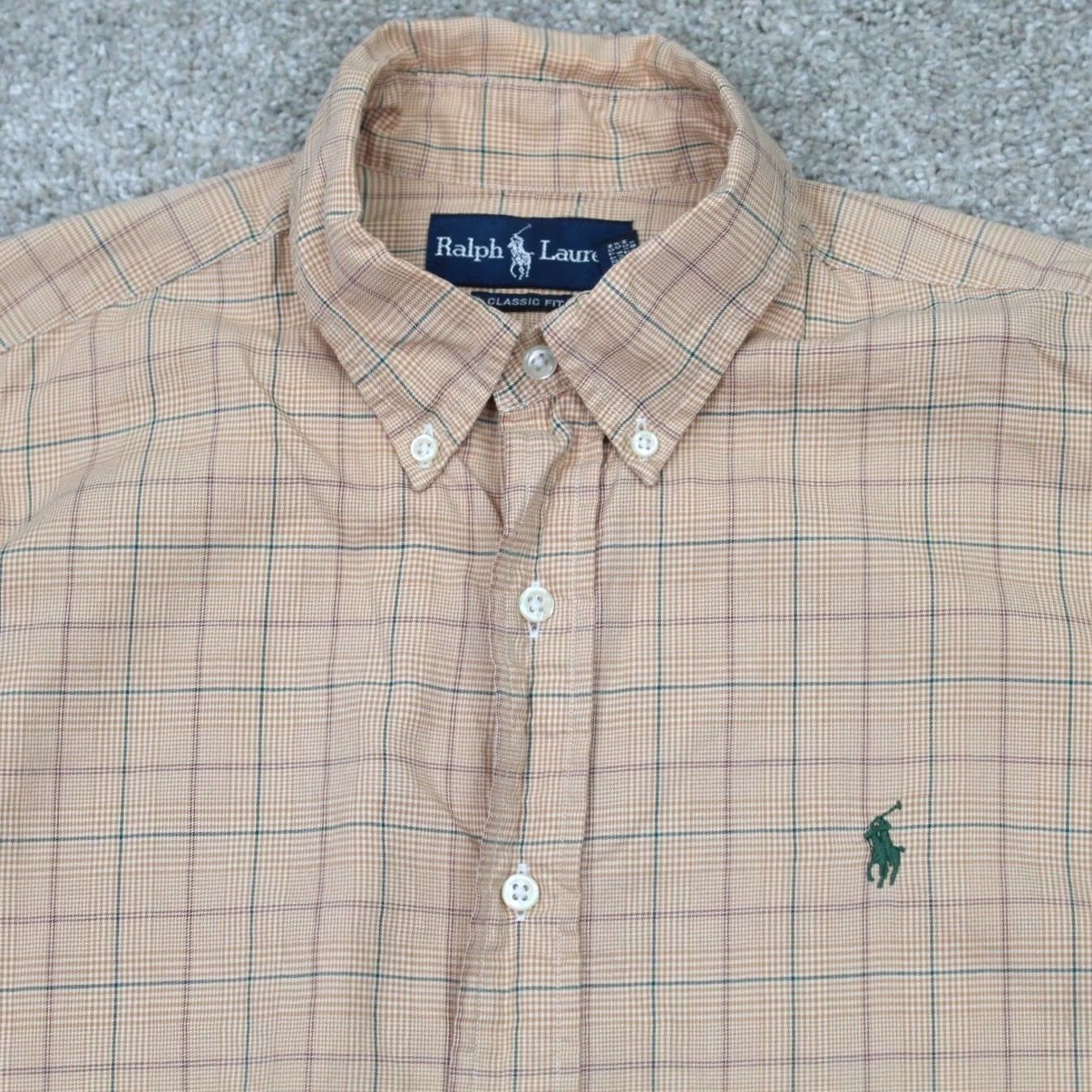 Ralph Lauren Ralph Lauren Shirt Mens 16 34/35 Orange Classic Fit 100% Cotton Long Sleeve Dress Shirt Mens Size US L / EU 52-54 / 3 - 5 Thumbnail