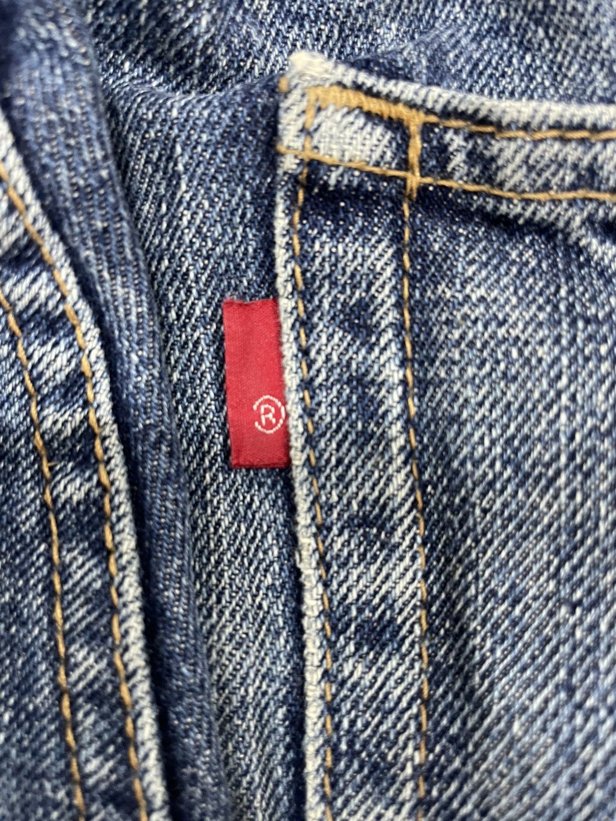 Japanese Brand Unique Clothing Warehouse blue jeans with distressed jeans Size US 33 - 6 Thumbnail