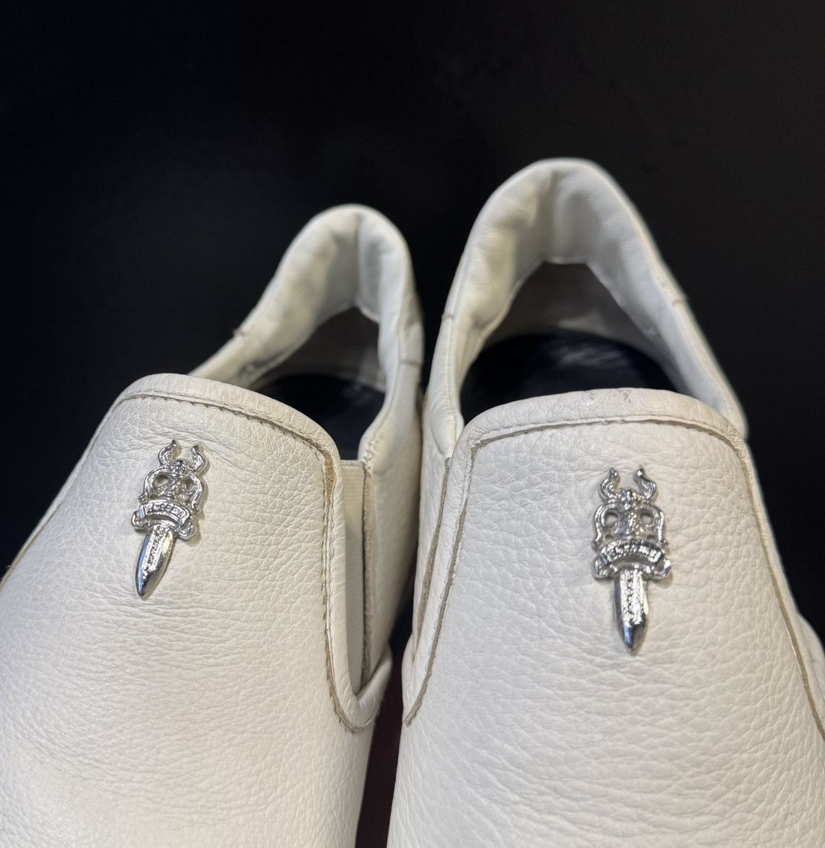 Chrome Hearts Chrome Hearts Leather Slip on shoes white Size US 7 / EU 40 - 1 Thumbnail