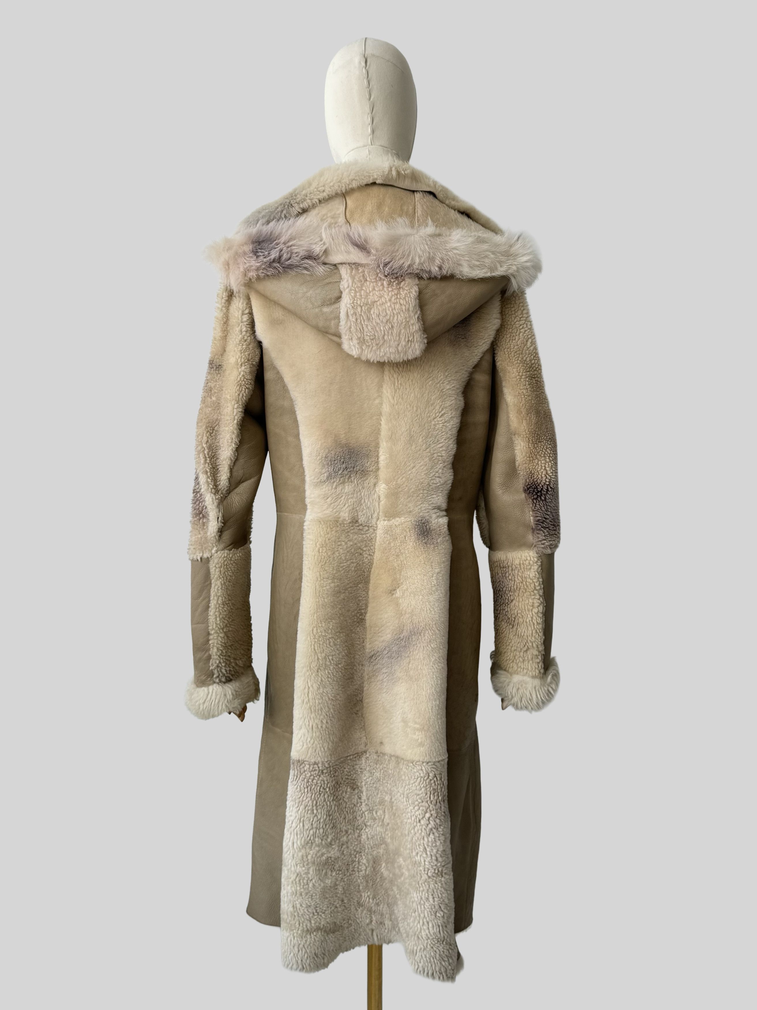 Vintage Vintage Real Sheepskin Hooded Coat (ET1)(D15) Size XL / US 12-14 / IT 48-50 - 5 Thumbnail