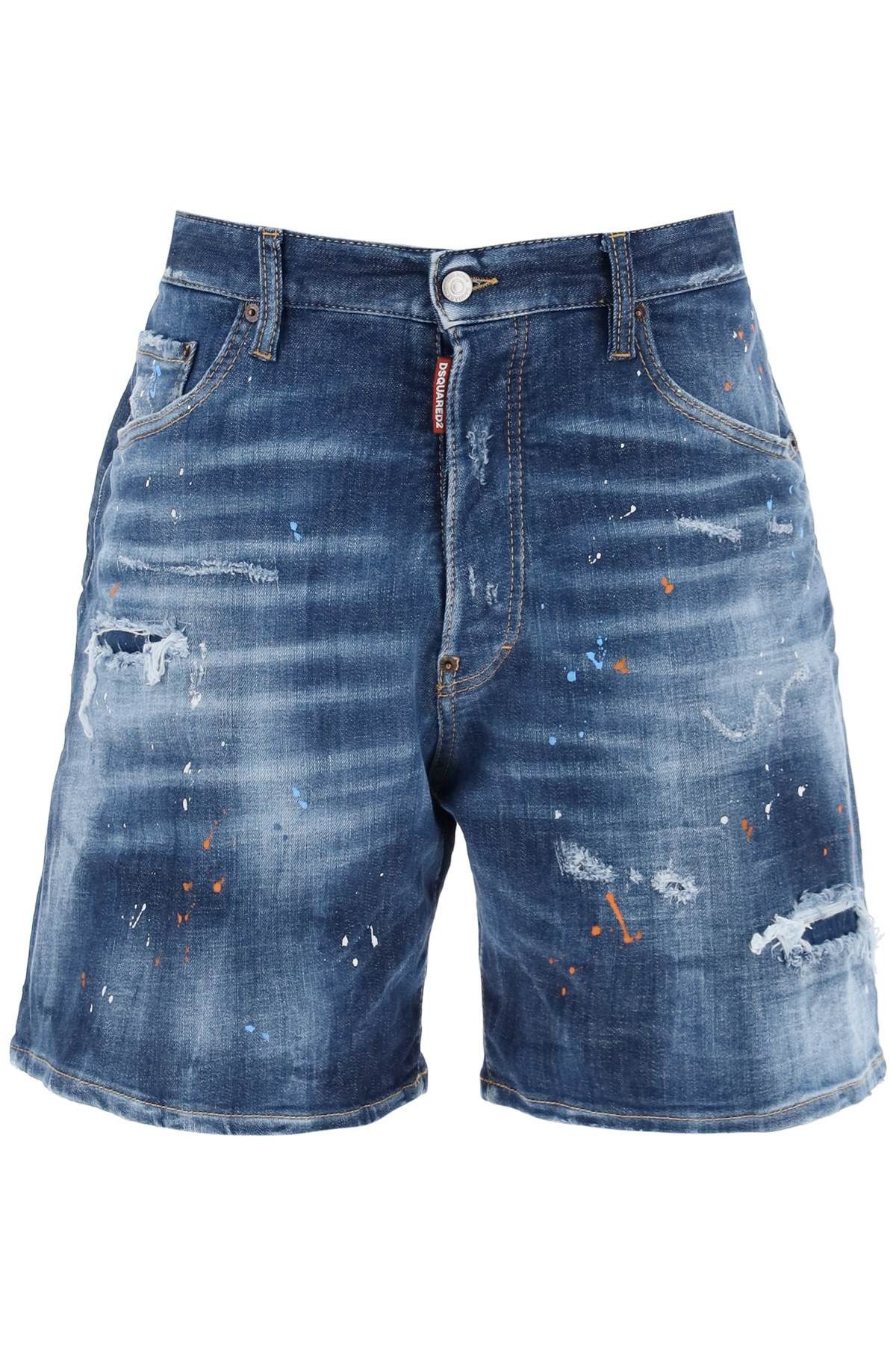 image of Dsquared2 Medium Coral Springs Wash Bermuda Boxer In in Blue, Women's (Size 32)