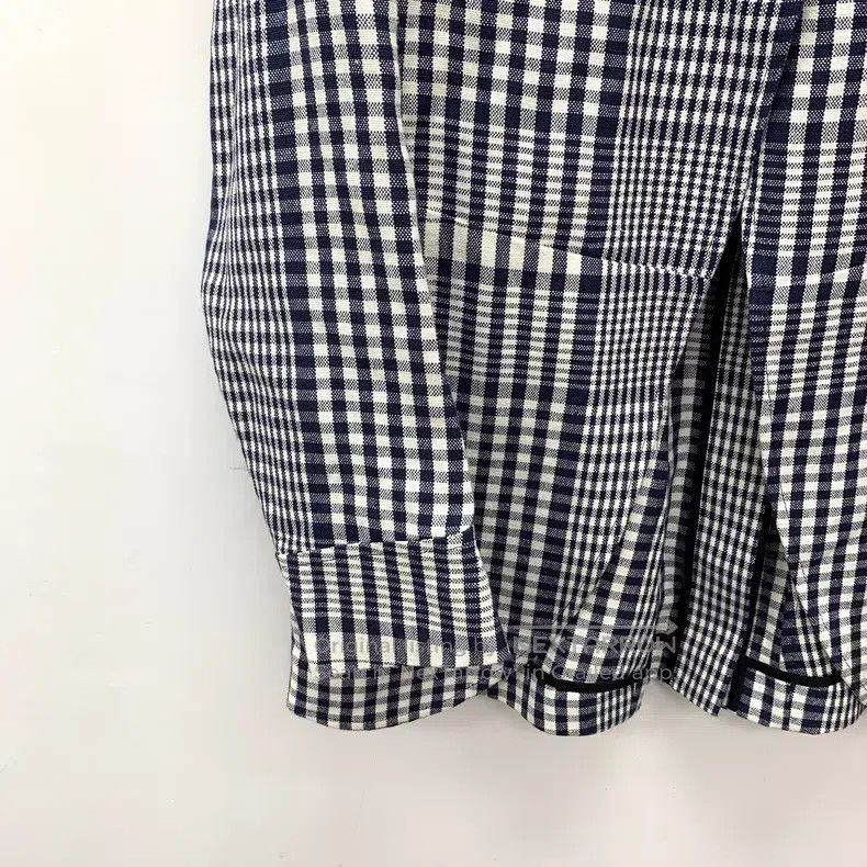Loewe Loewe Grey Checkered Linen Notched Collar Single-Breasted Size S / US 4 / IT 40 - 4 Thumbnail
