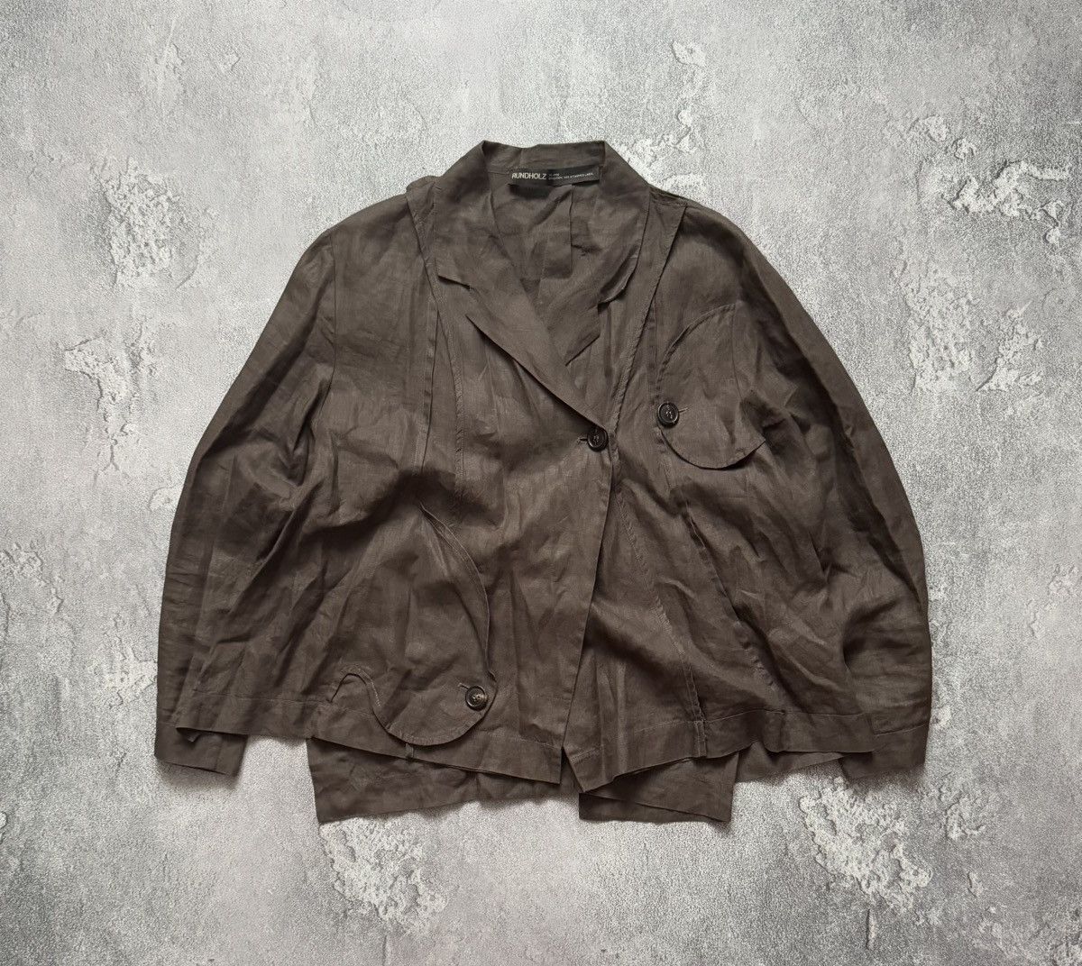 Designer × Rundholz Rundholz L Avantgarde linen blazer jacket asymmetrical relax Size L / US 10 / IT 46 - 11 Thumbnail