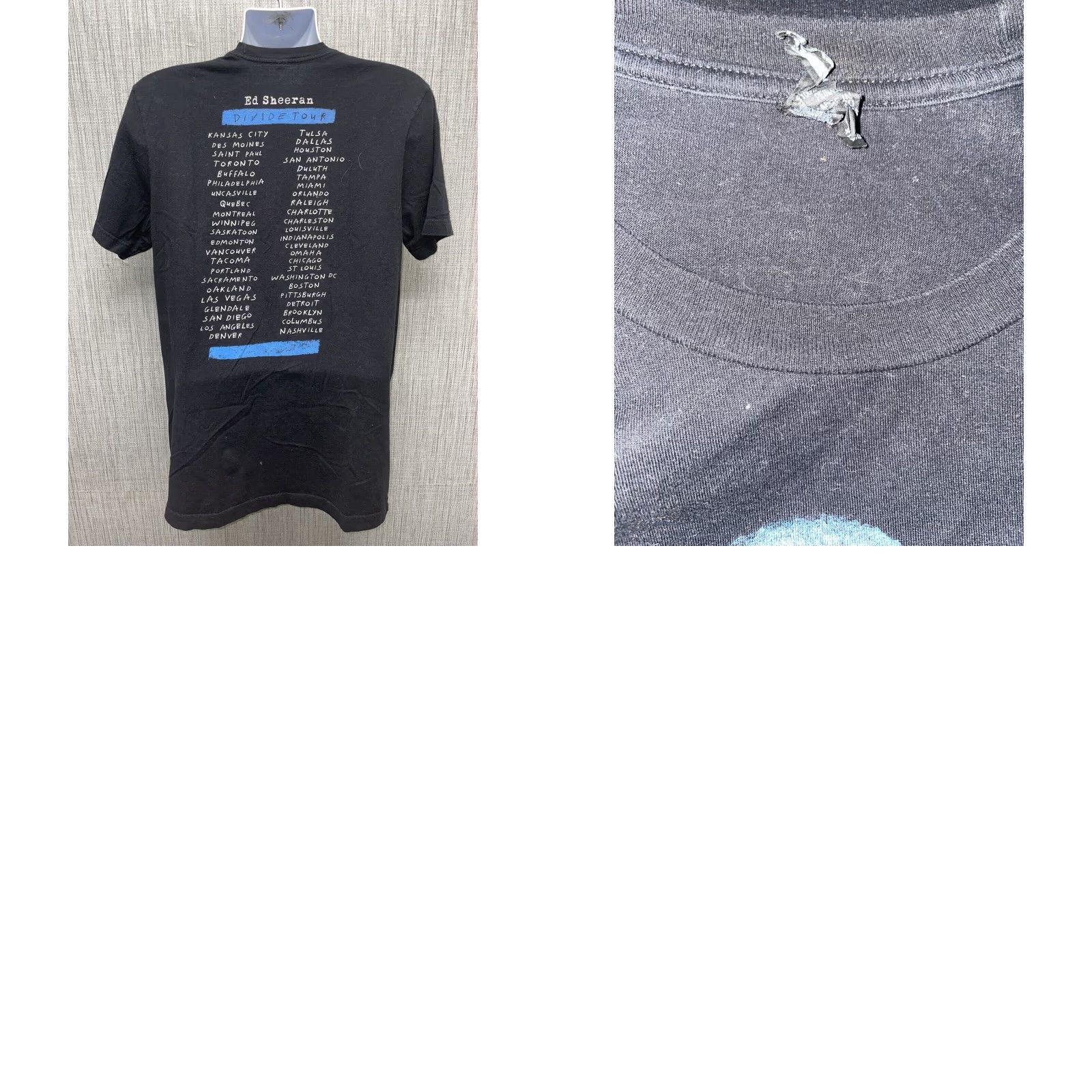 Vintage Ed Sheeran T-Shirt Mens L Black Cotton Graphic Divide Album Tour Shirt Mens L Size US L / EU 52-54 / 3 - 8 Thumbnail