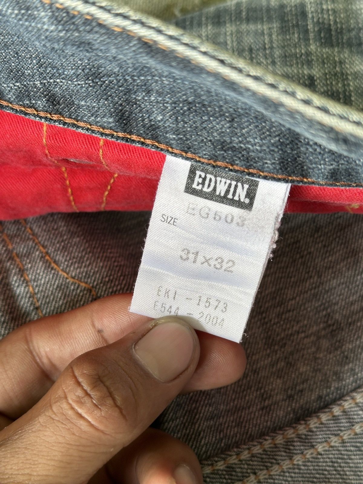 If Six Was Nine Vintage 90s Style💥 Edwin Blue Trip EdgeLine💥 Size US 33 - 8 Thumbnail