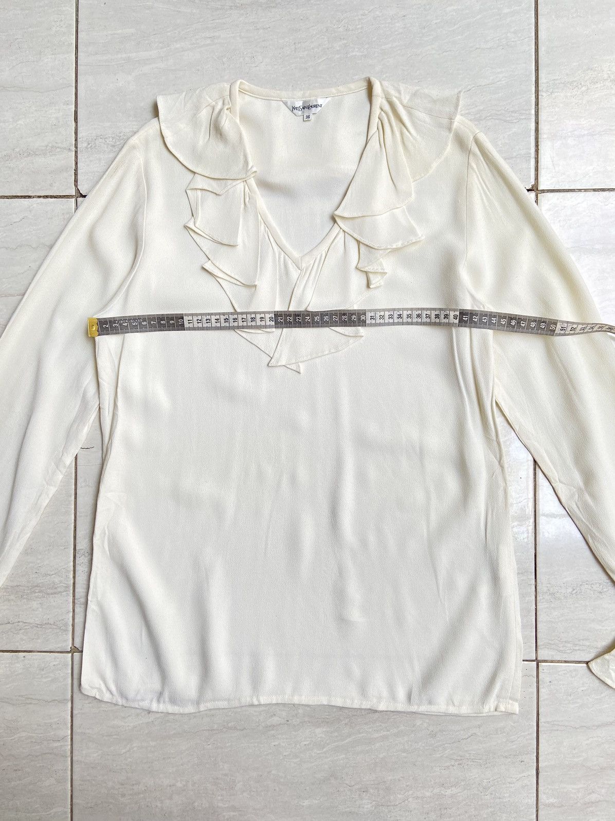 Yves Saint Laurent Yves Saint Laurent White Blouse Size XS / US 0-2 / IT 36-38 - 3 Thumbnail