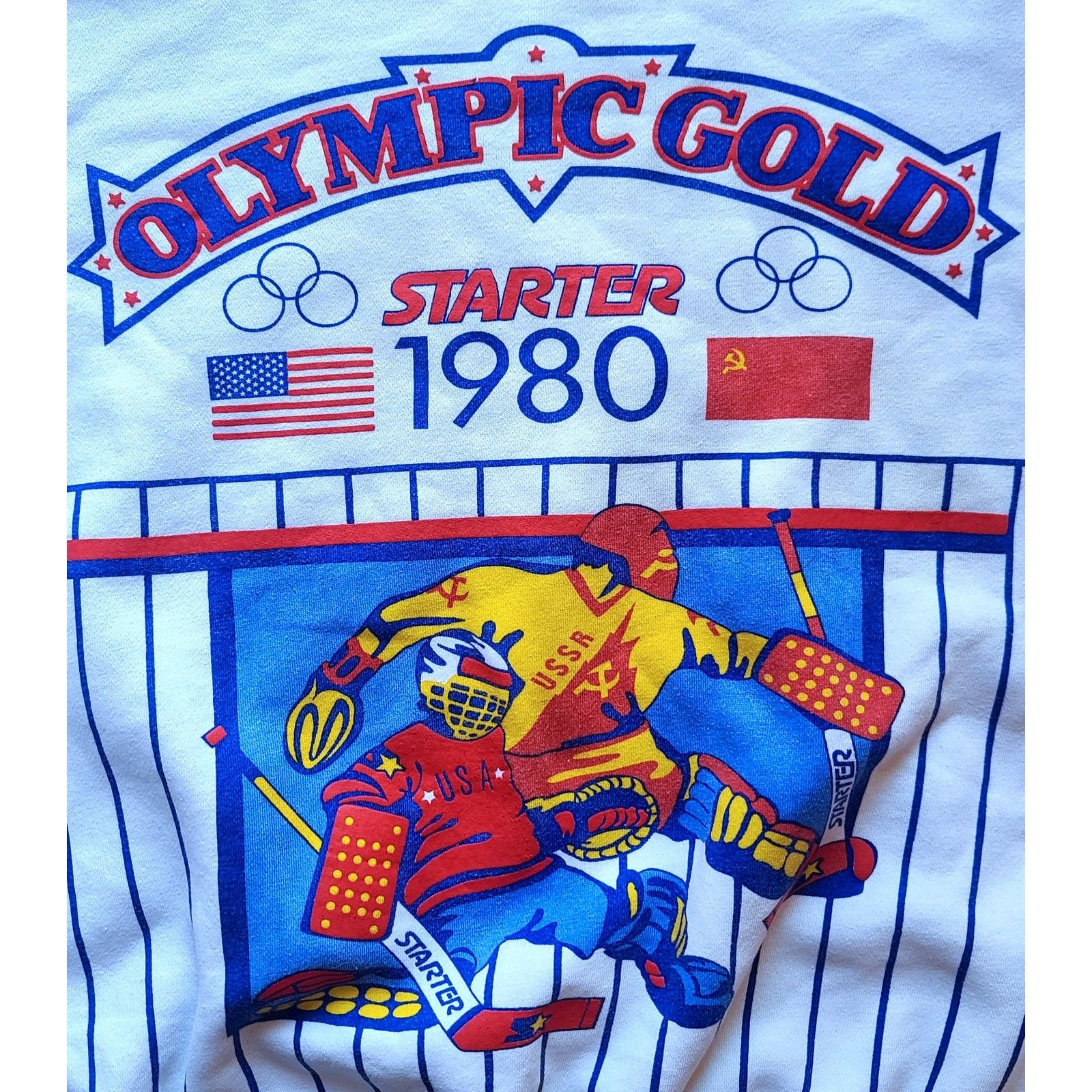 NHL Winter Olympic STARTER 1980 Miracle USA Soviet sweat hockey Size US XL / EU 56 / 4 - 1 Thumbnail