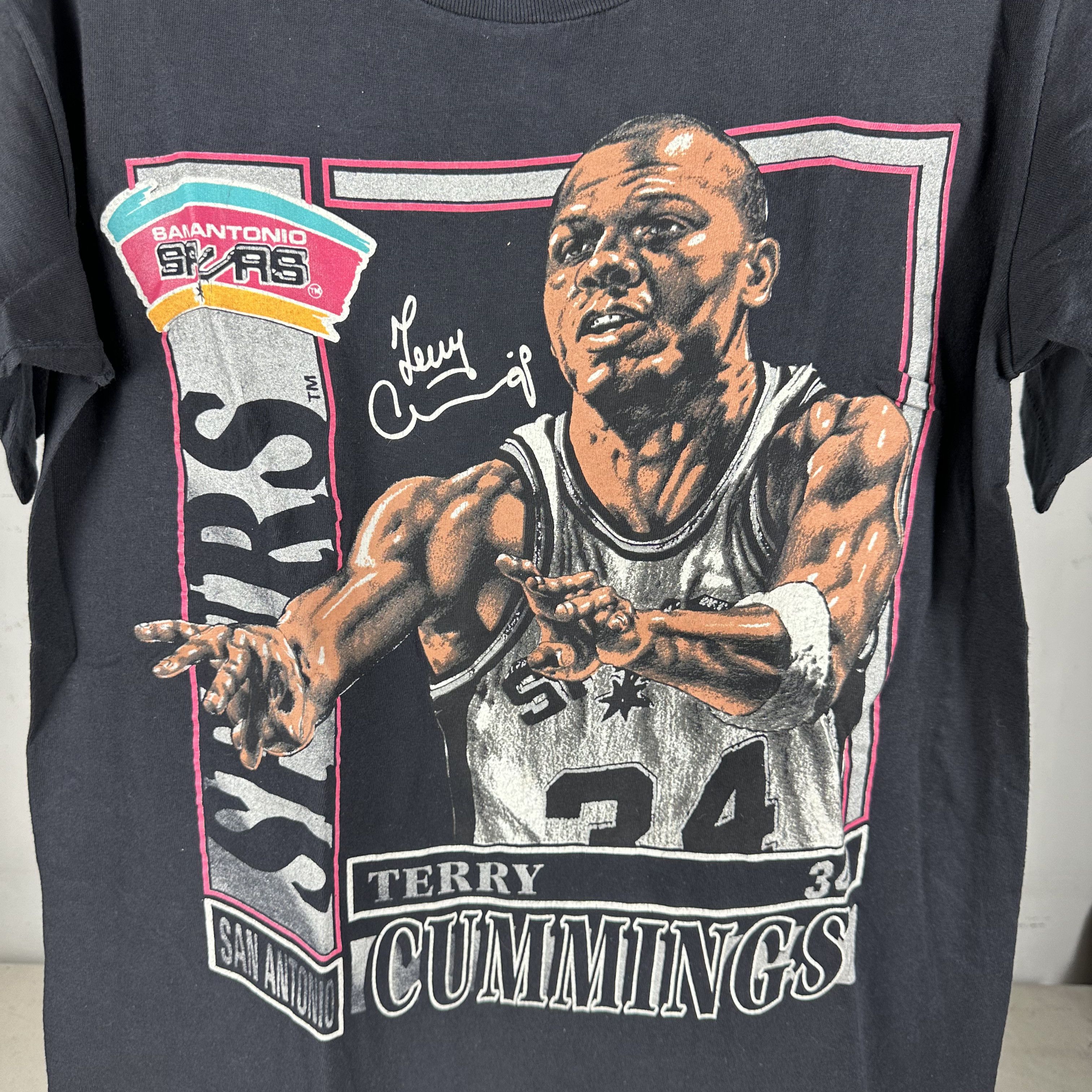 Vintage 90s Terry Cummings San Antonio Spurs NBA Nutmeg T-Shirt Size US L / EU 52-54 / 3 - 2 Thumbnail