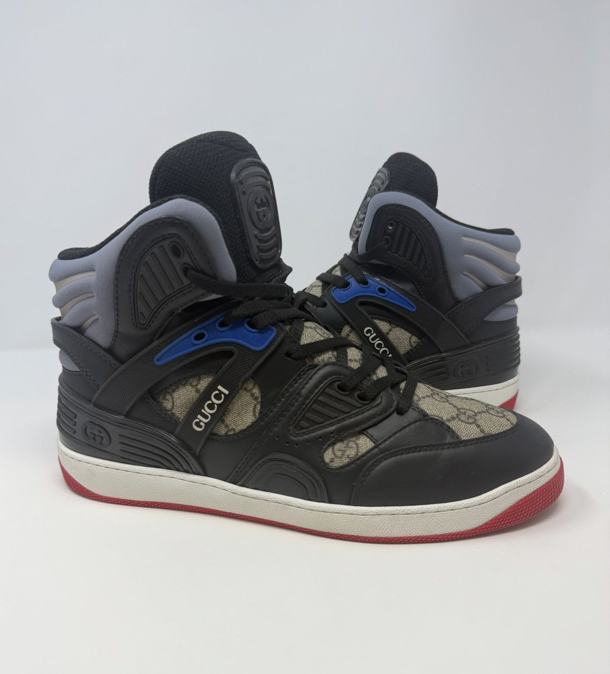 sz 7G - Gucci Basket Demetra black green red High top sneakers Gucci sz 7G - Gucci Basket Demetra black green red High  main image 2