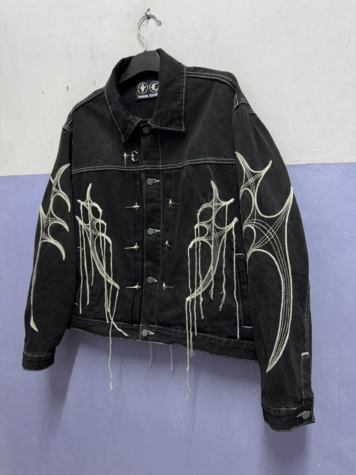 Thug Club THUG CLUB FW23 Black Denim Jacket with Iconic TC Logo Unisex Size US M / EU 48-50 / 2 - 5 Thumbnail