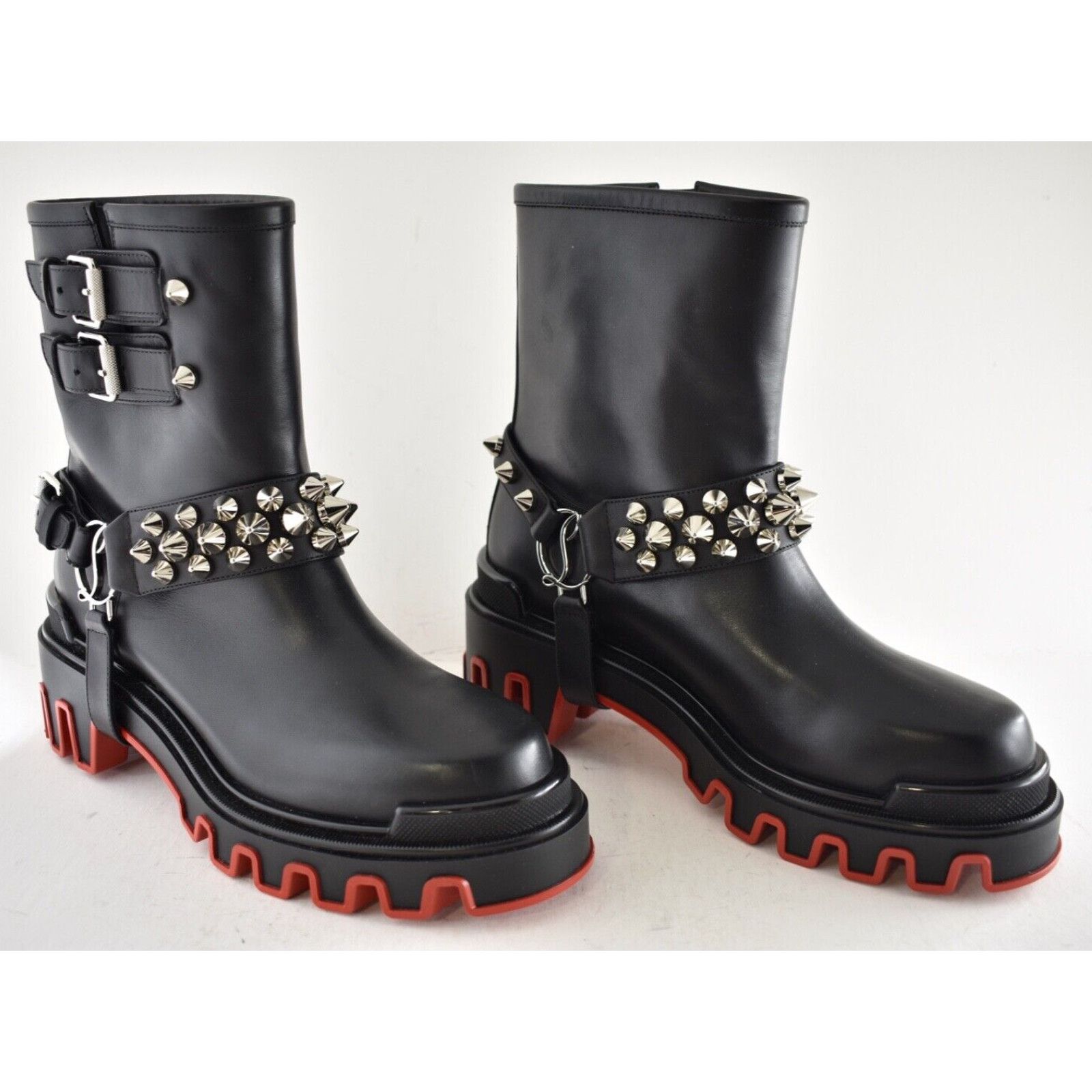 Christian Louboutin Christian Louboutin Dune Bike Spike Black Leather Platform Size US 9 / IT 39 - 8 Thumbnail