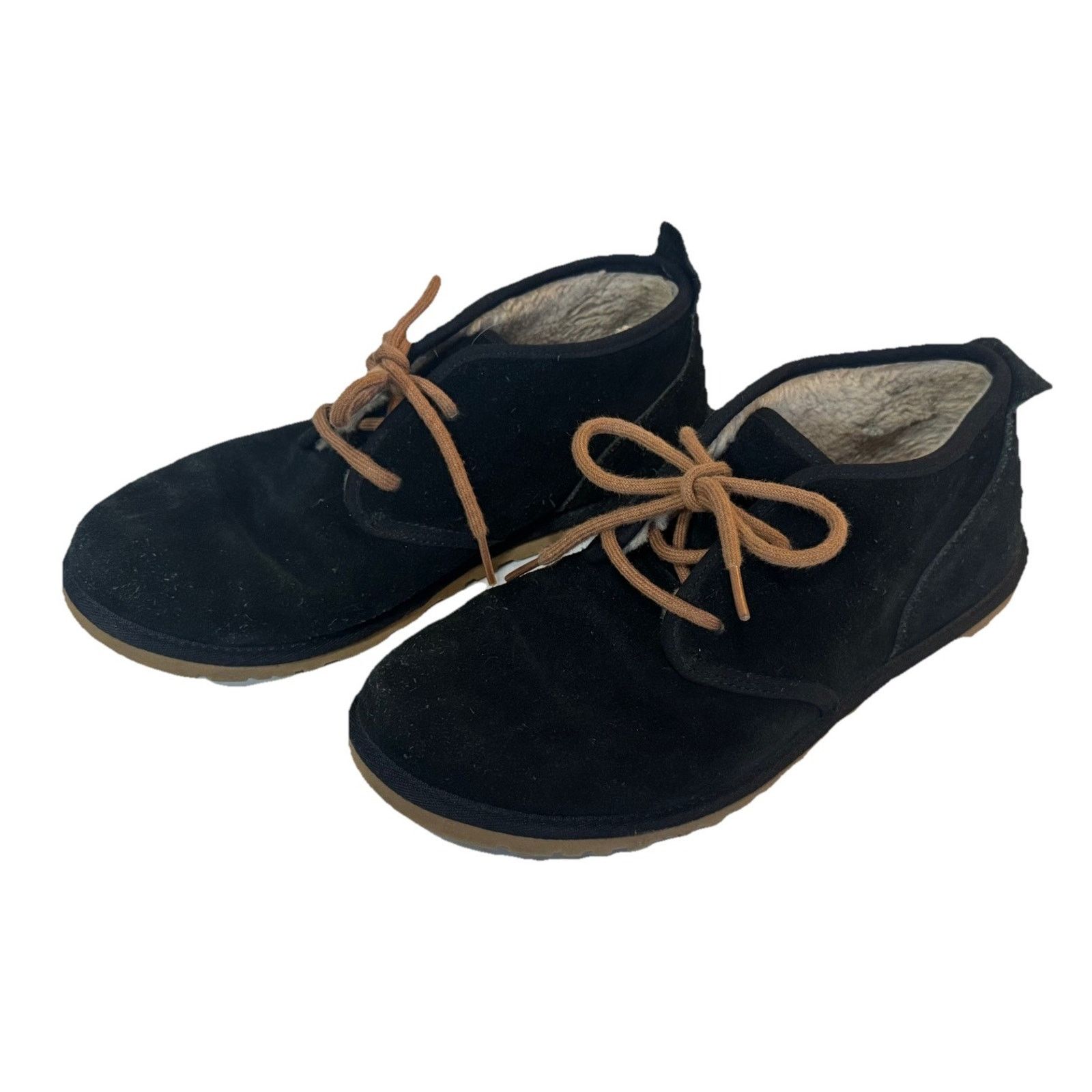 Ugg UGG Maksim Chukka Boots Black Suede Lace-Up Sheepskin Sz 8 Size US 8 / EU 41 - 2 Thumbnail