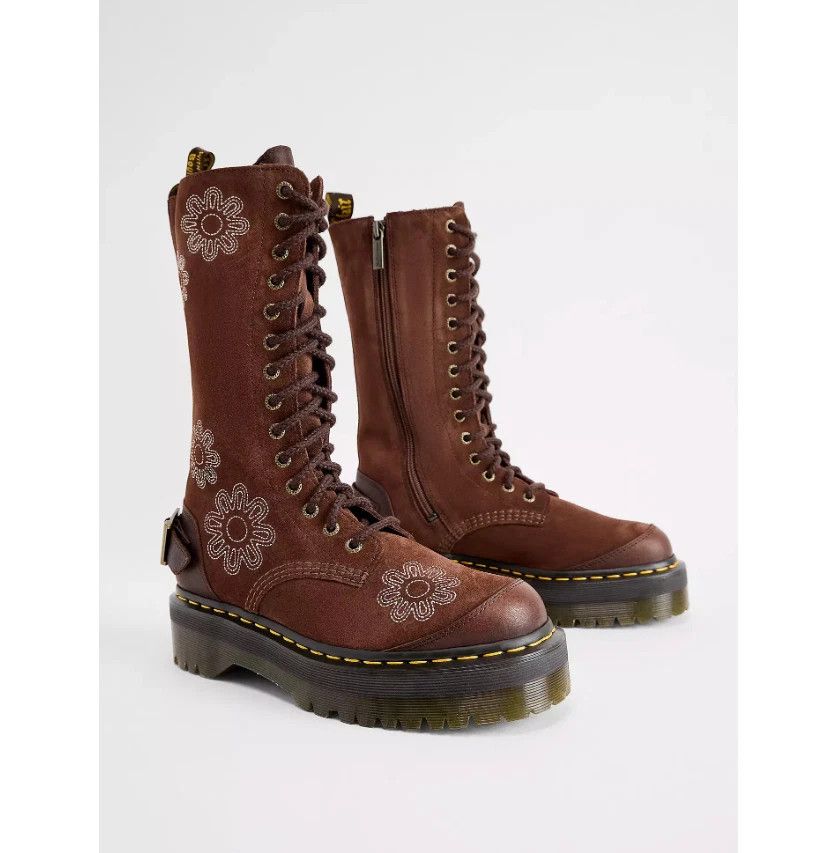 Dr. Martens DR. MARTENS 1B99 DUNNET FLOWER E.H Suede PLATFORM BOOTS Size US 11 / IT 41 - 6 Thumbnail