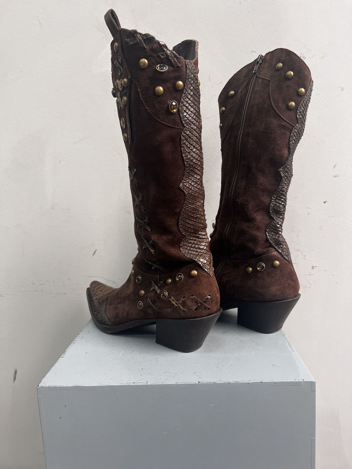 Western Rise Western Guidi style high moto boots fashion avant garde 90s Size US 8 / EU 41 - 4 Thumbnail