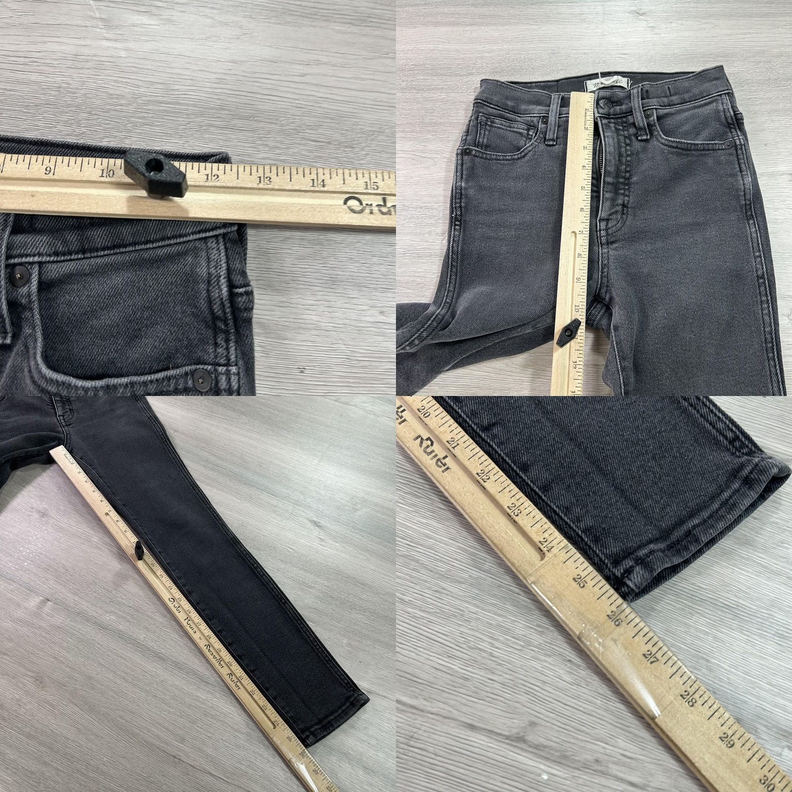 Madewell Madewell Jeans Womens 25 Petite Black 10" High Rise Skinny Stretch Denim Pants Shirt? Size 42" / US 20 - 8 Thumbnail