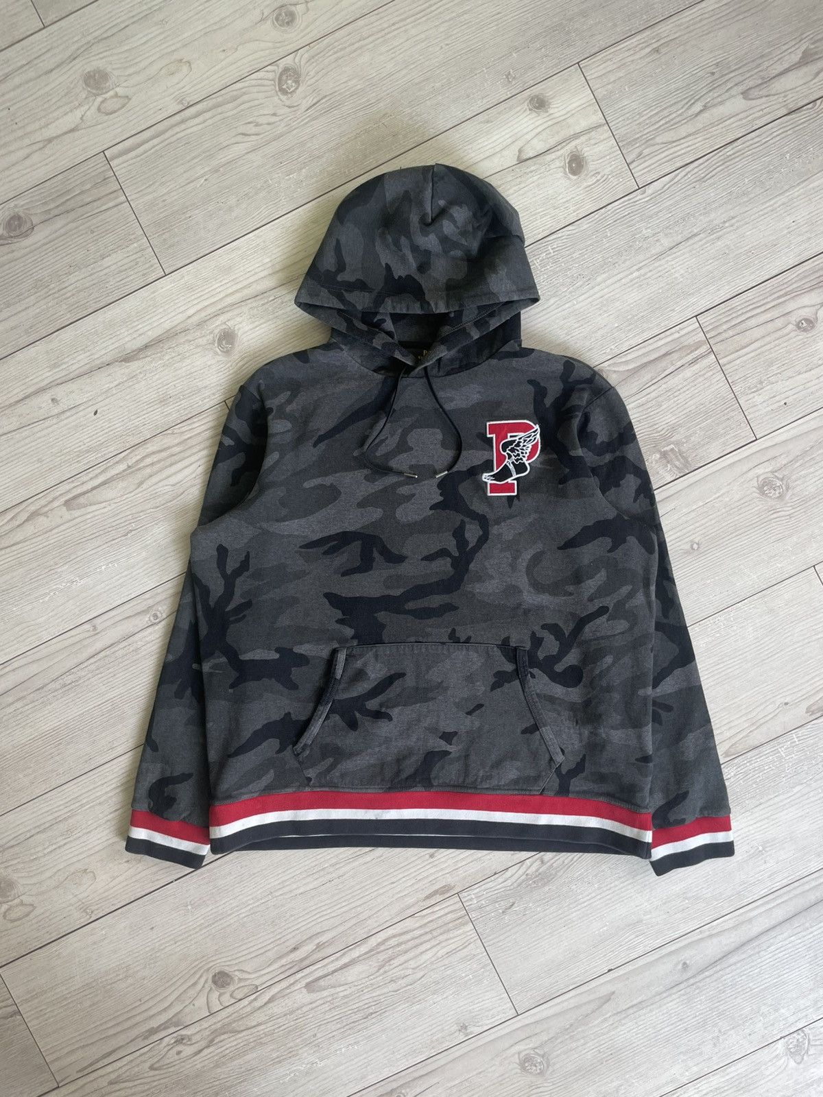 Vintage Polo Ralph Lauren P Wing Camo Hoodie Size US XXL / EU 58 / 5 - 2 Thumbnail
