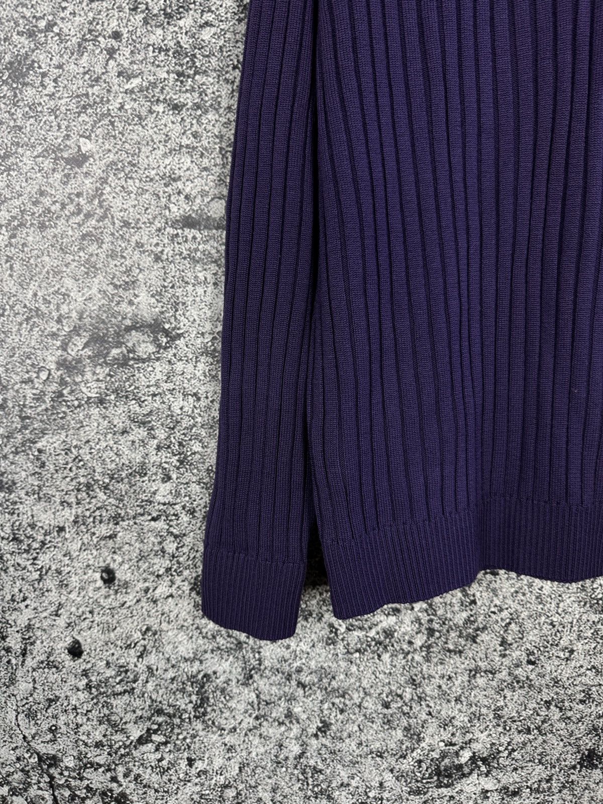 Lacoste Lacoste Vintage 1/4 Zip Ribbed Sweater Purple Pullover XL Size US XL / EU 56 / 4 - 4 Thumbnail