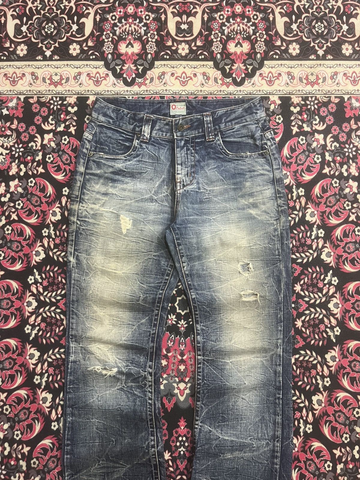 Tornado Mart Ozz-Firsi Pinball Distressed Thunder Distressed Flare Jeans Size US 30 / EU 46 - 3 Thumbnail