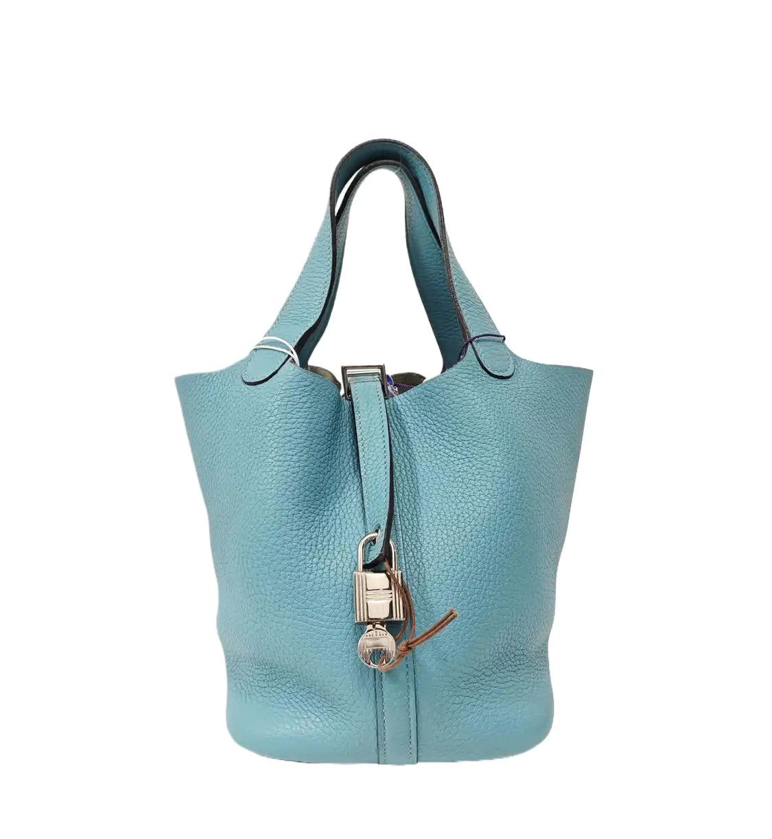 Hermes Hermes Picotin Lock 18 Bleu Macaron Clemence cowhide leather picotin handbag sil Size ONE SIZE - 1 Thumbnail