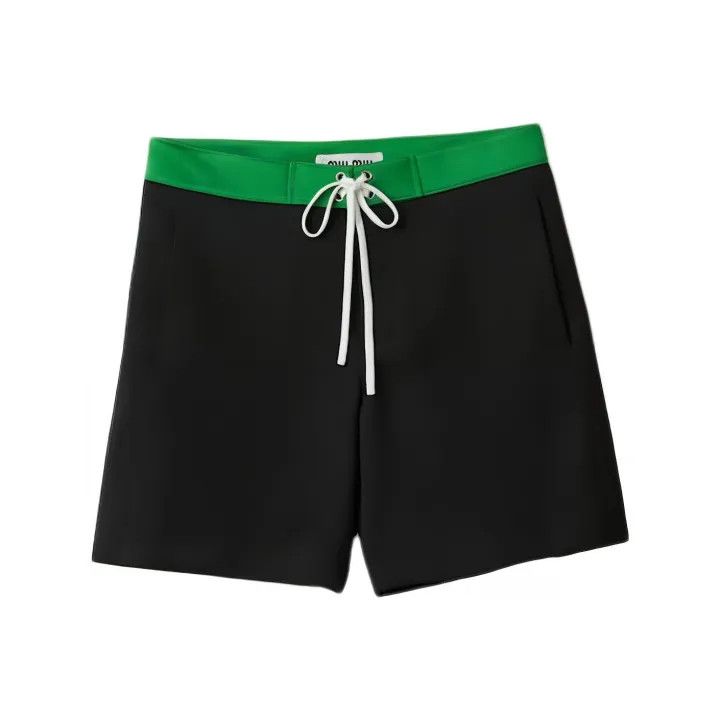 Miu Miu Miu Miu Black Drawstring Casual Shorts 0079 Size 36" / US 14 / IT 50 - 1 Thumbnail