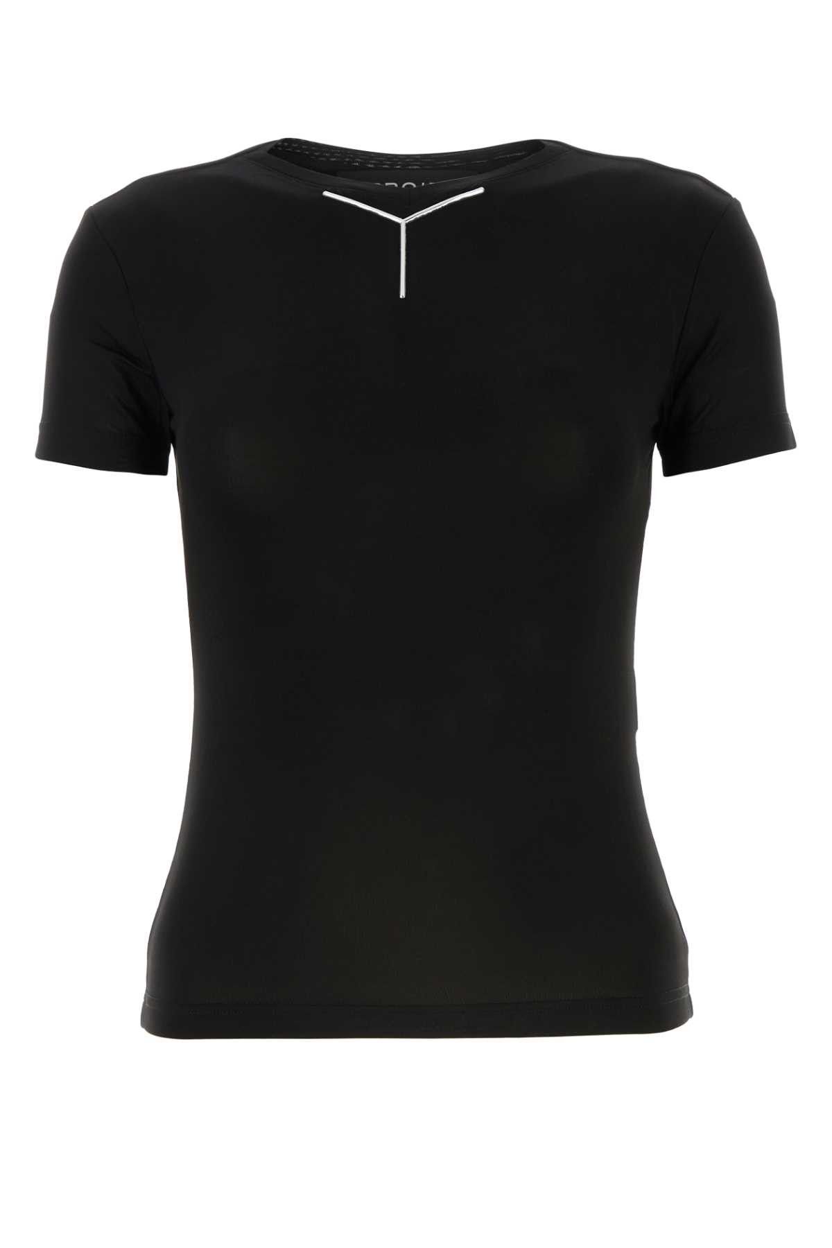image of Yproject Black Stretch Viscose T-Shirt, Women's (Size Medium)