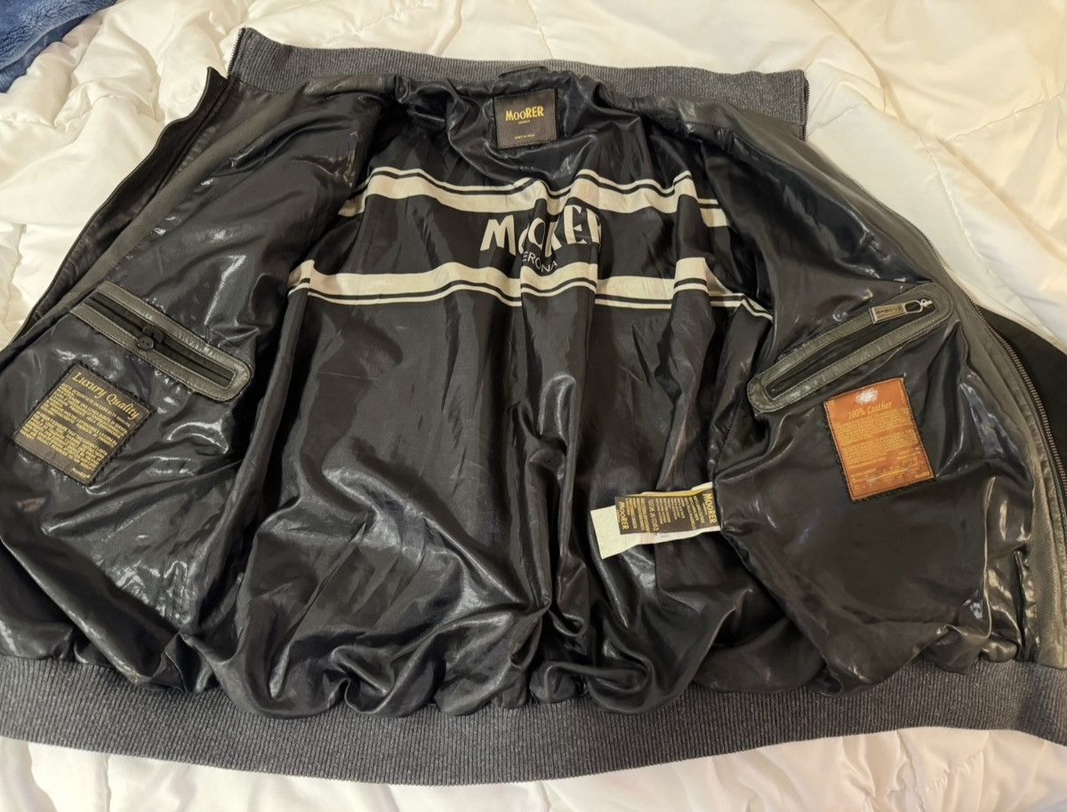 MooRER 100% Leather Bomber Jacket Size US M / EU 48-50 / 2 - 2 Thumbnail
