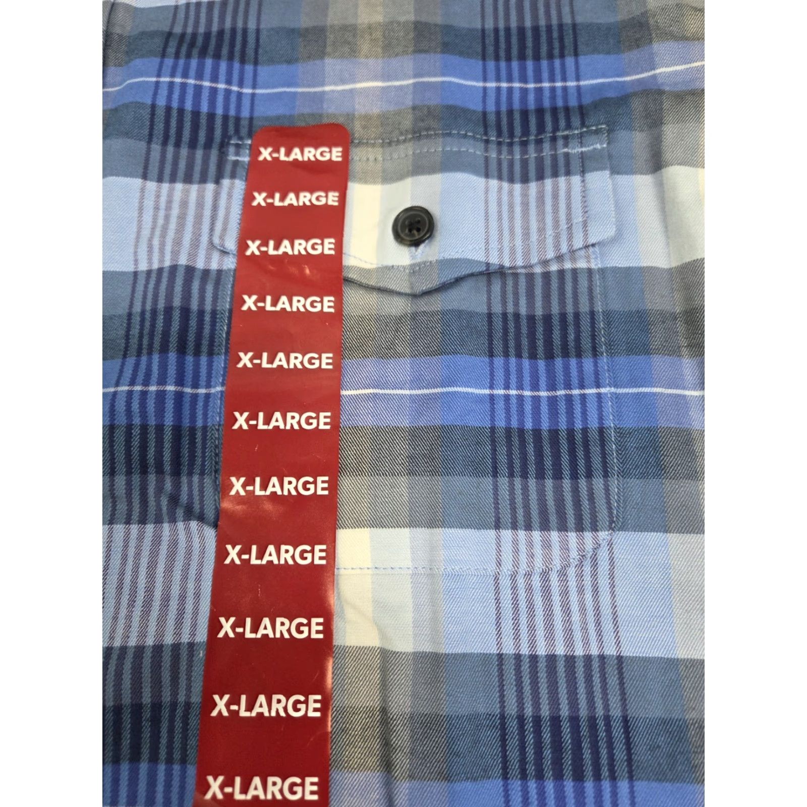 Lands' End Lands' End Men's Button-Up Shirt XL Blue Plaid Long Sleeve Regular Fit Size US XL / EU 56 / 4 - 5 Thumbnail