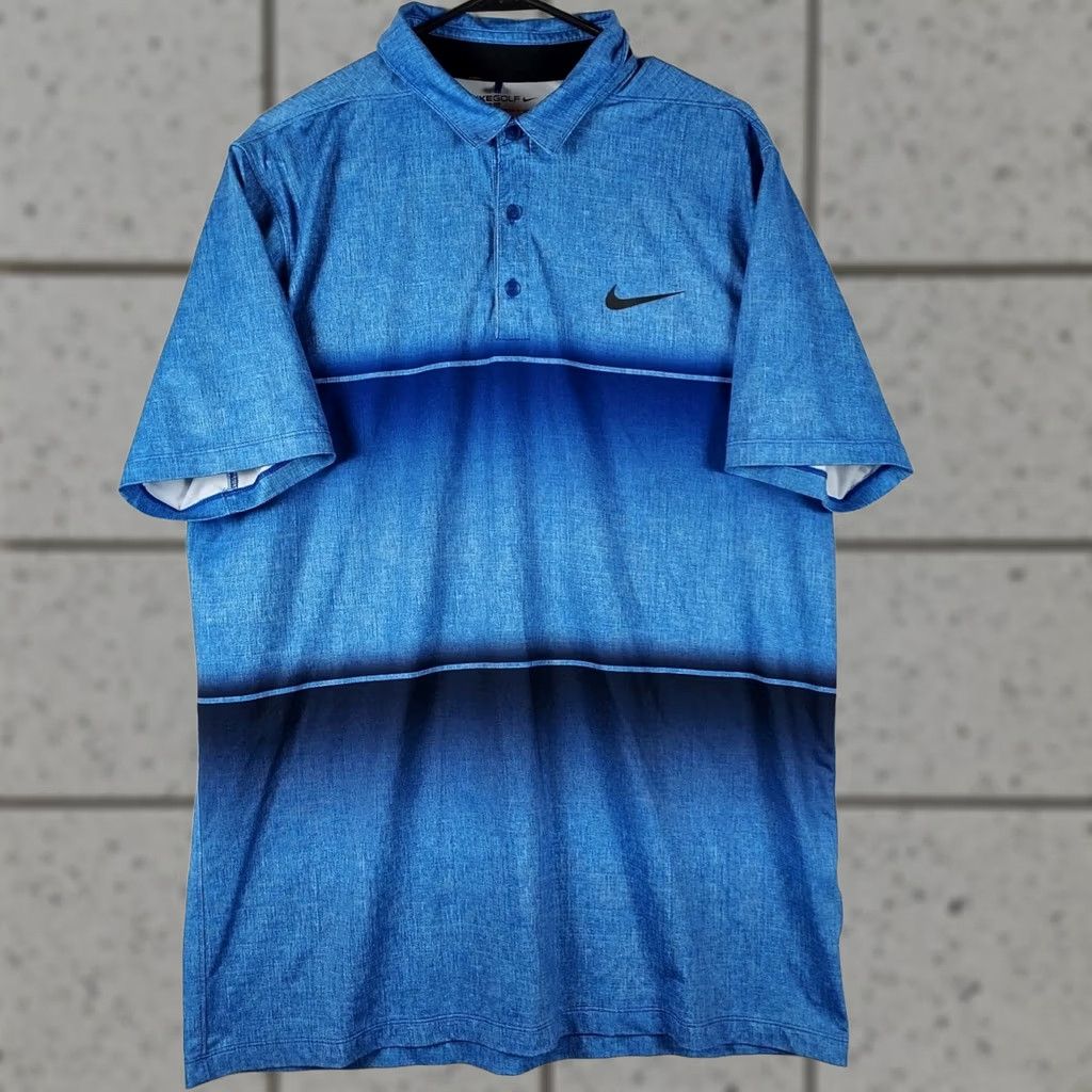 Nike Nike Golf Gradient Dri-FIT Polo – Blue Ombre Polo Shirt, L, Men, Short Sleeve, Collared, Dri-FIT, Nike Logo, Golf Shirt Size US L / EU 52-54 / 3 - 1 Thumbnail
