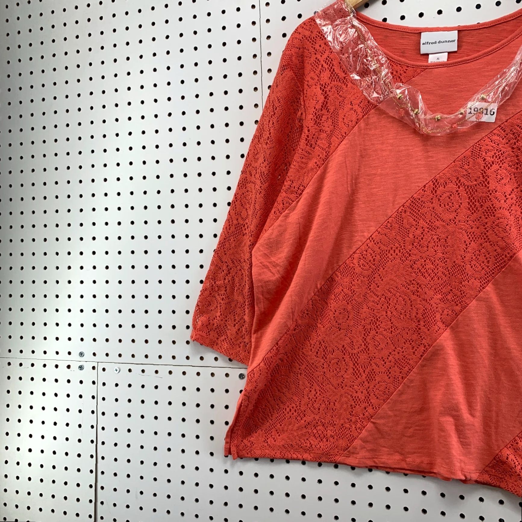 Vintage VINTAGE Alfred Dunner Shirt Womens XL Pink 3/4 Sleeve Lace NWT 24.5x27 Size XL / US 12-14 / IT 48-50 - 3 Thumbnail