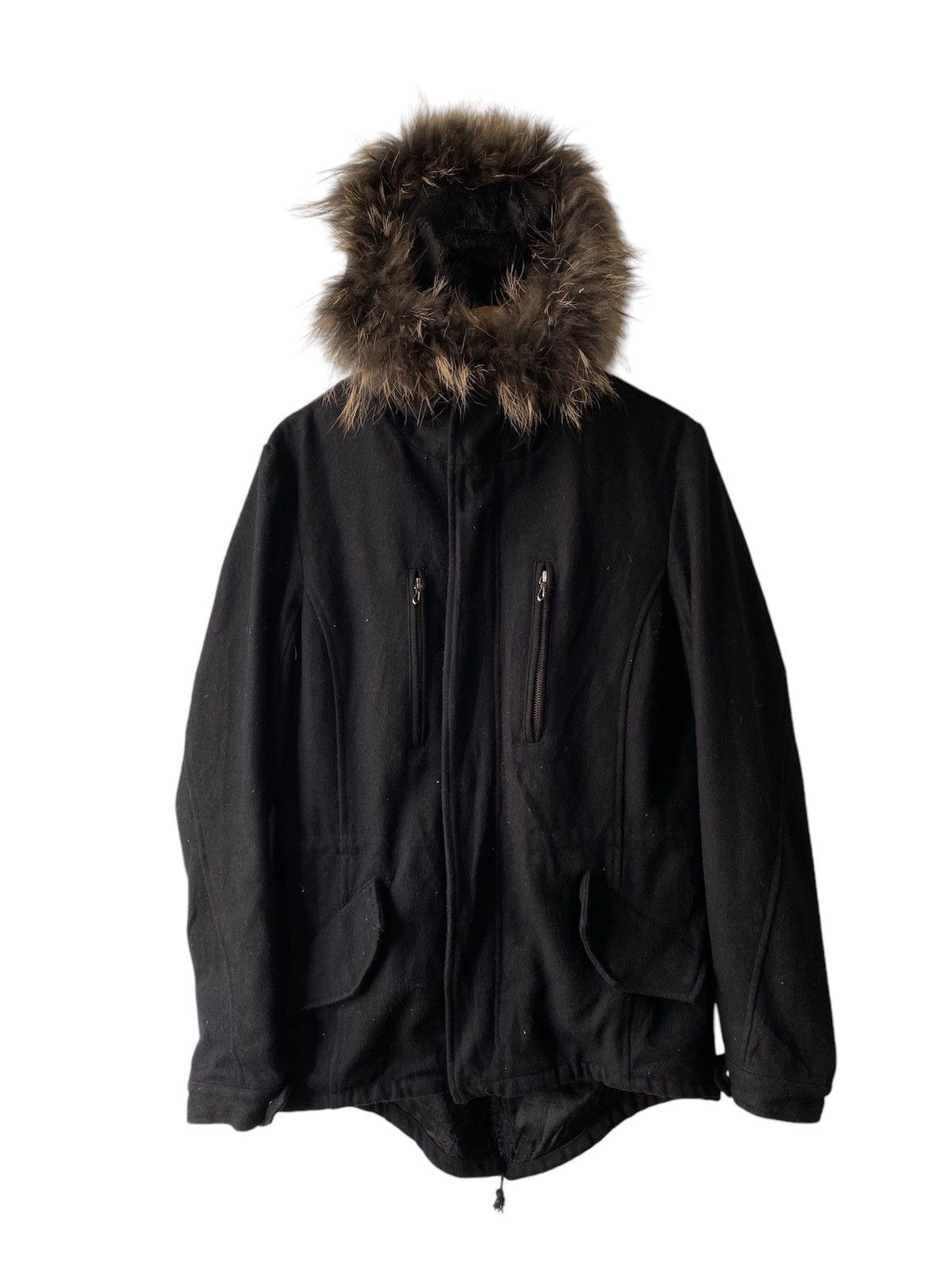 GOSTAR DE FUGA 2000s - Gostar De Fuga Wool Racoon Fur Fish Tail Jacket Size US M / EU 48-50 / 2 - 2 Thumbnail