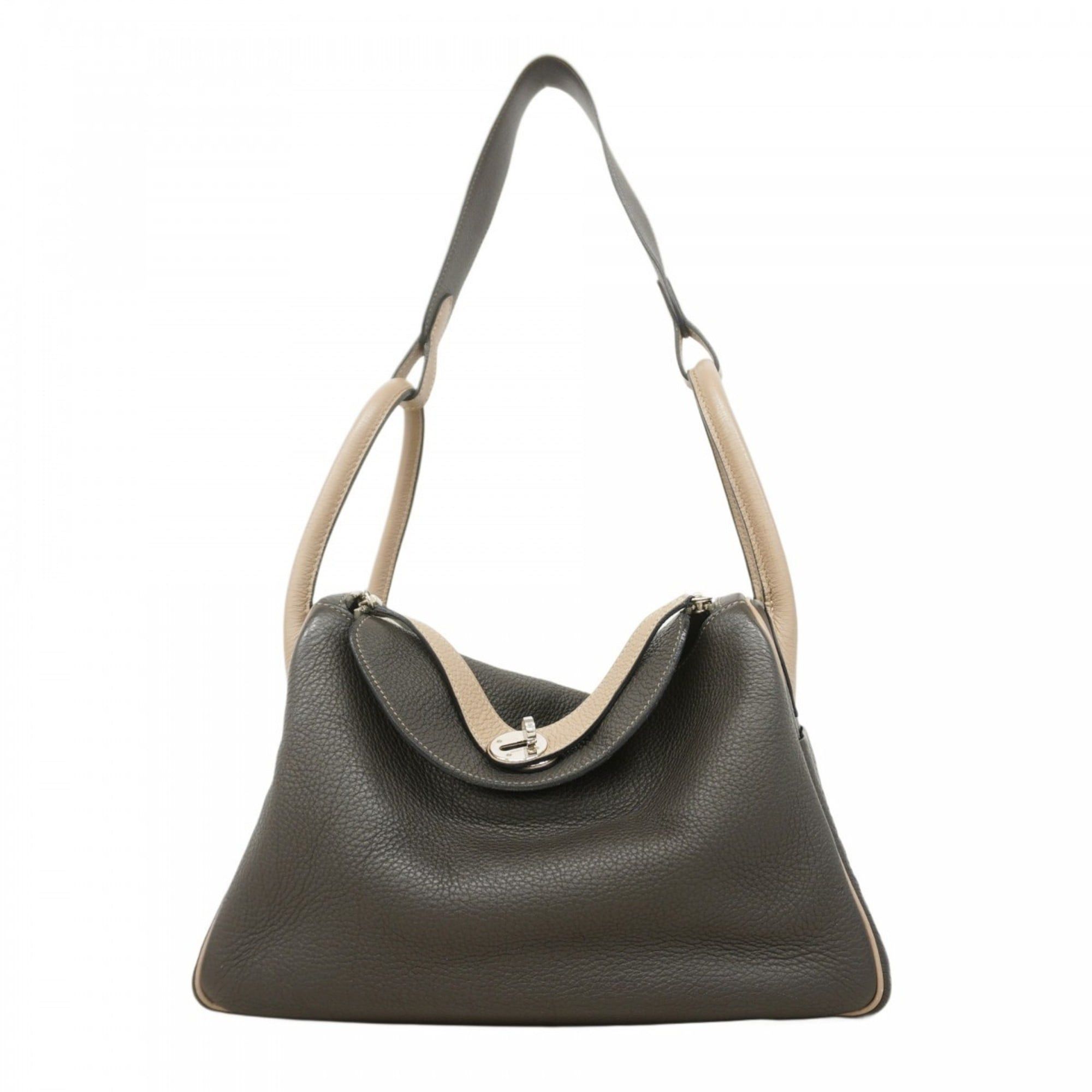 Hermes Hermès Lindy 30 Handbag in Taurillon Clemence Ardoise Turtiere Gray □K Stamp 2-Way Bag for Women