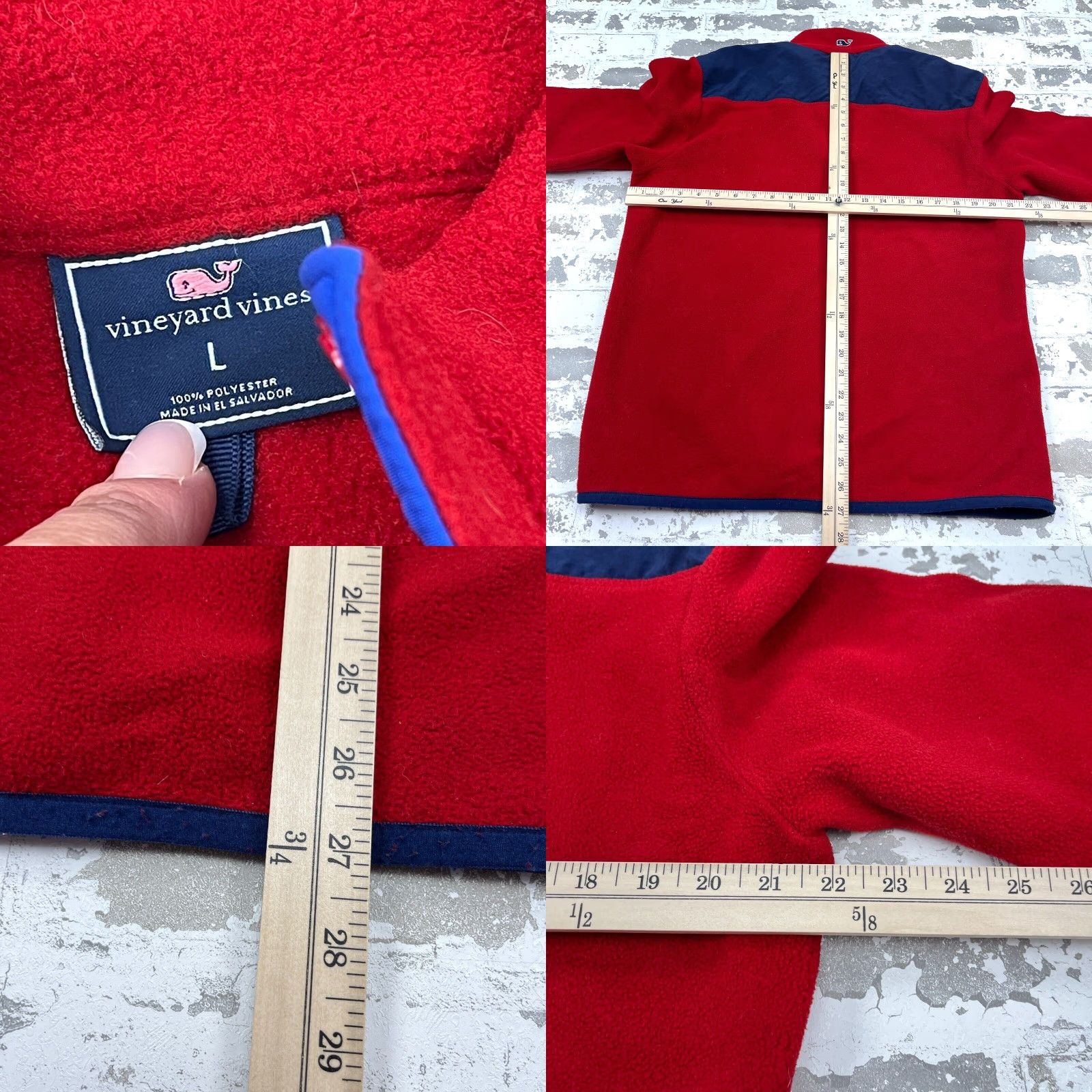 Vineyard Vines Vineyard Vines Sweater Men L Red Fleece Mock Neck Pullover Zip Button Logo Embroidered Classic Preppy Sports Mens Size US L / EU 52-54 / 3 - 8 Thumbnail