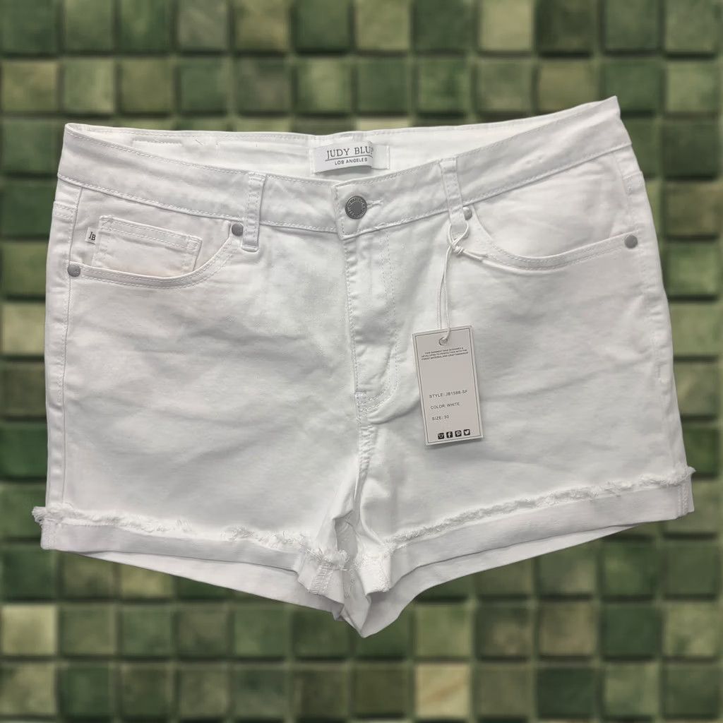 Vintage VINTAGE Judy Blue Denim Shorts Womens 30 Skinny Fit High Rise Raw Hem Stretch Size 30" / US 8 / IT 44 - 1 Thumbnail