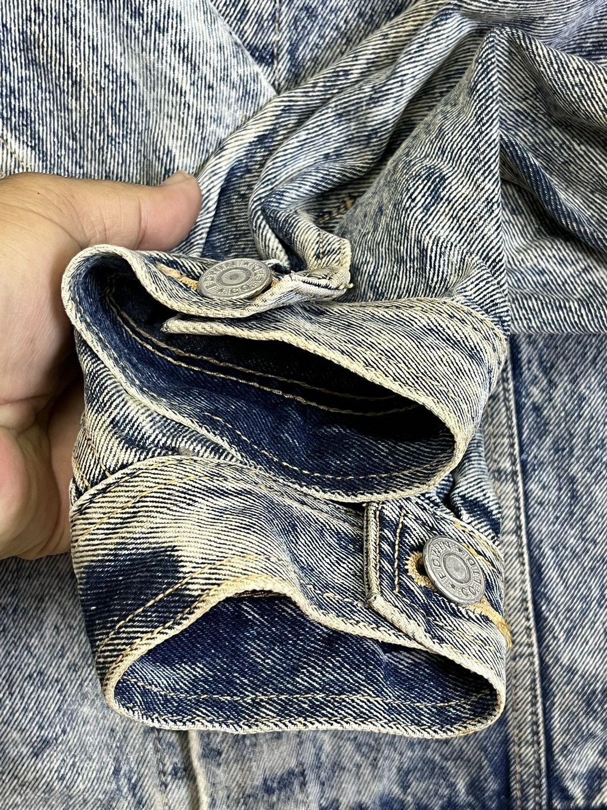 Edwin ICONIC🔥VINTAGE EDWIN ACID WASH TRUCKER DENIM JACKET Size US L / EU 52-54 / 3 - 6 Thumbnail